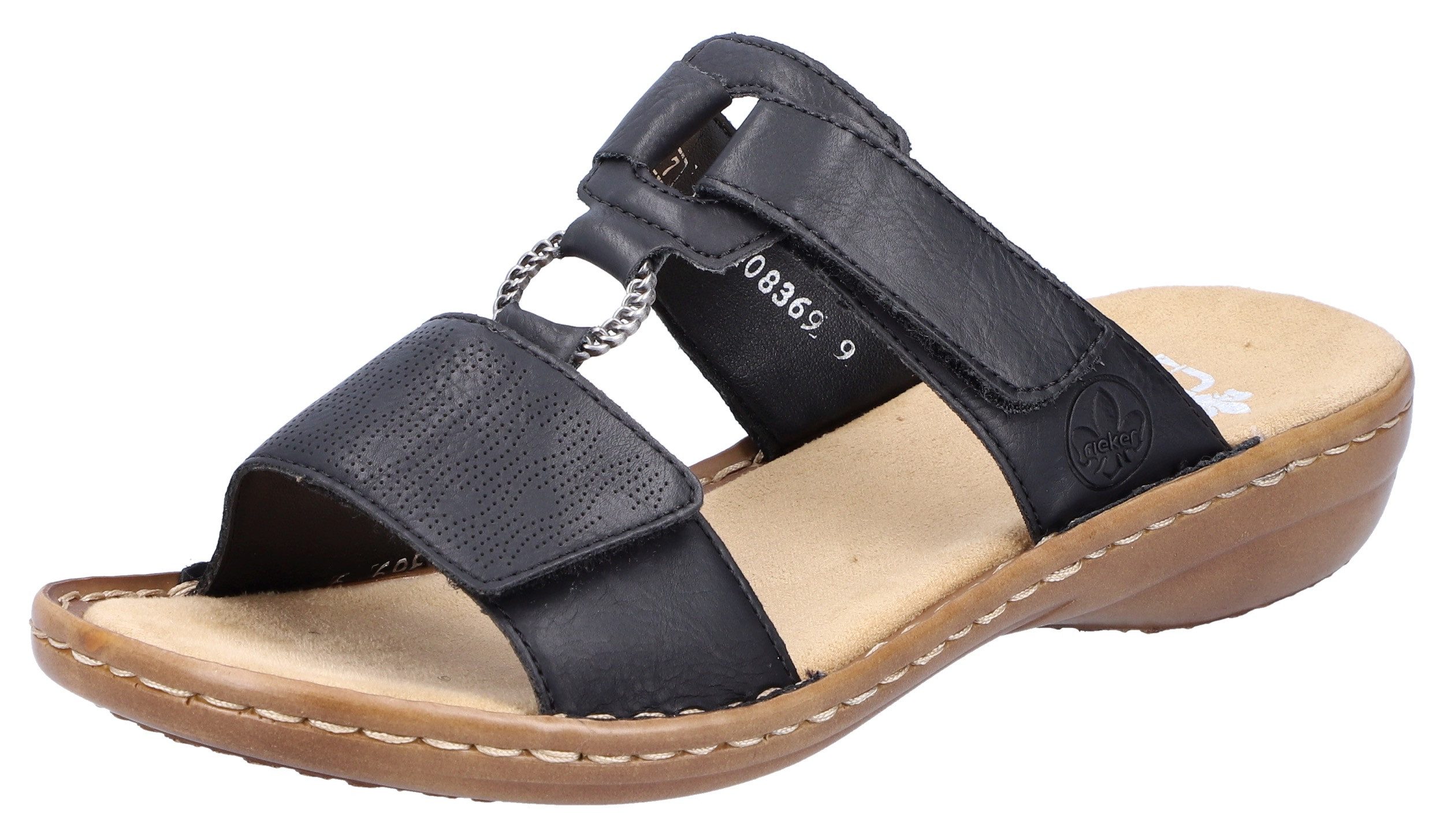 Rieker Pantolette, Keilabsatz, Sommerschuh, Schlappen mit Schmuckring günstig online kaufen