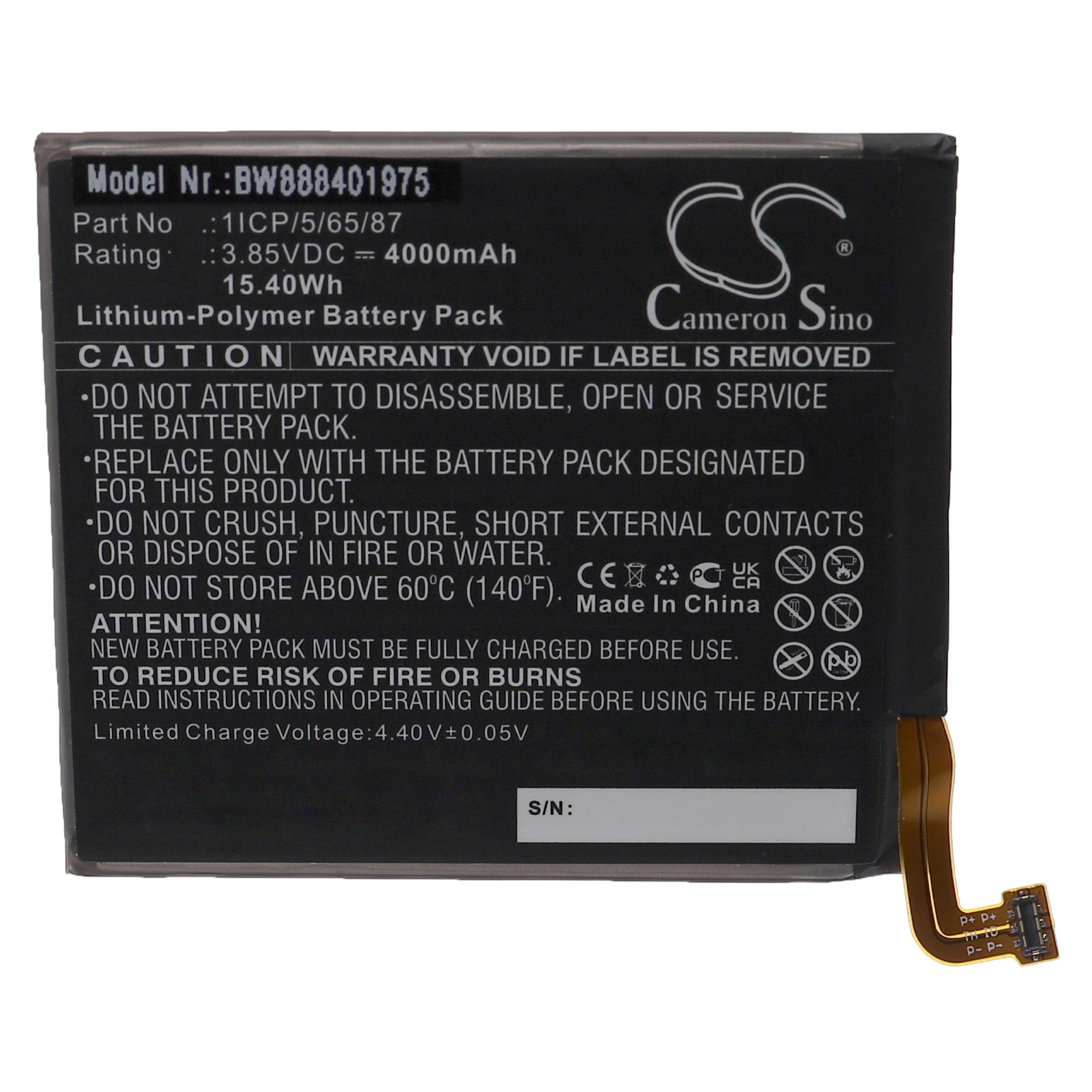 vhbw Ersatz für Umi HB4593J6ECW-31, 1ICP/5/65/87 für Smartphone-Akku Li-Polymer 4000 mAh (3,85 V)