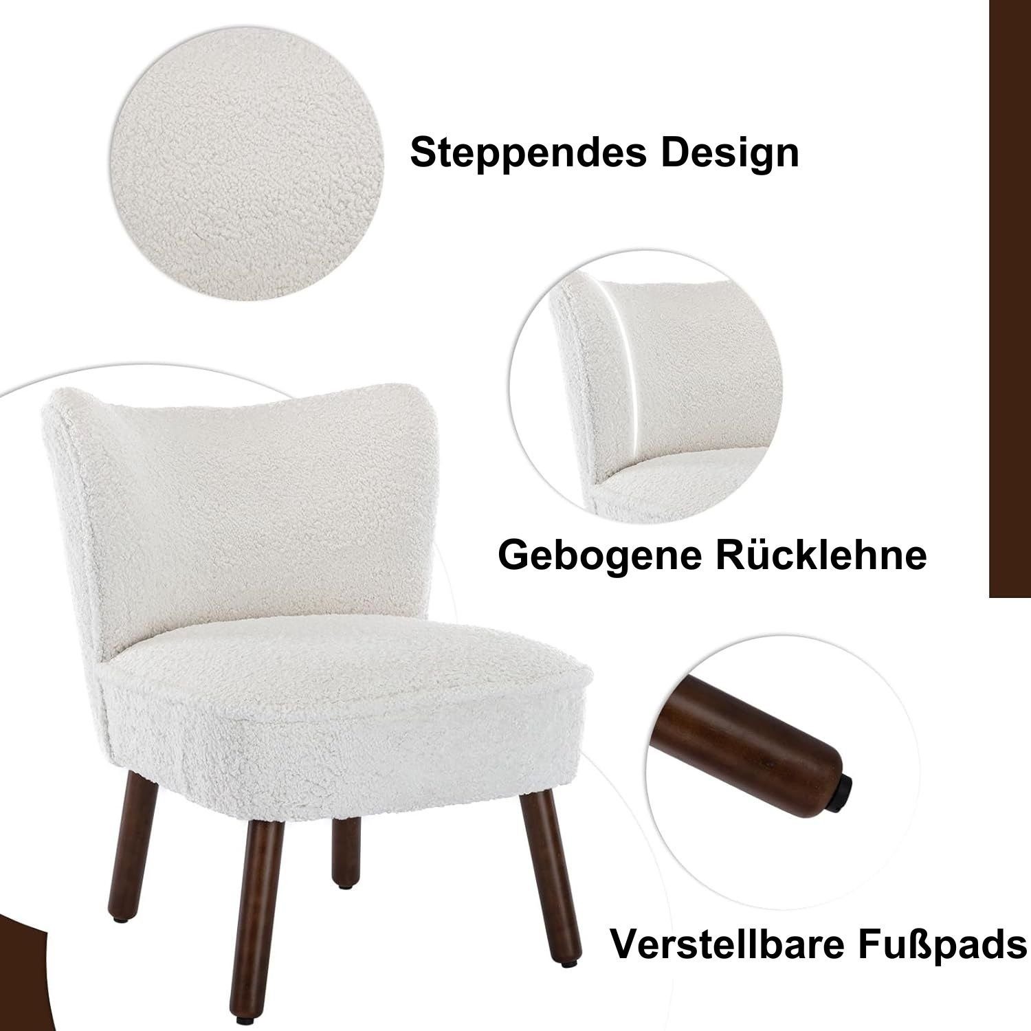 WAHSON OFFICE CHAIRS Sessel Teddystoff Wohnzimmer moderner Loungesessel Geplosterter Ohrensessel