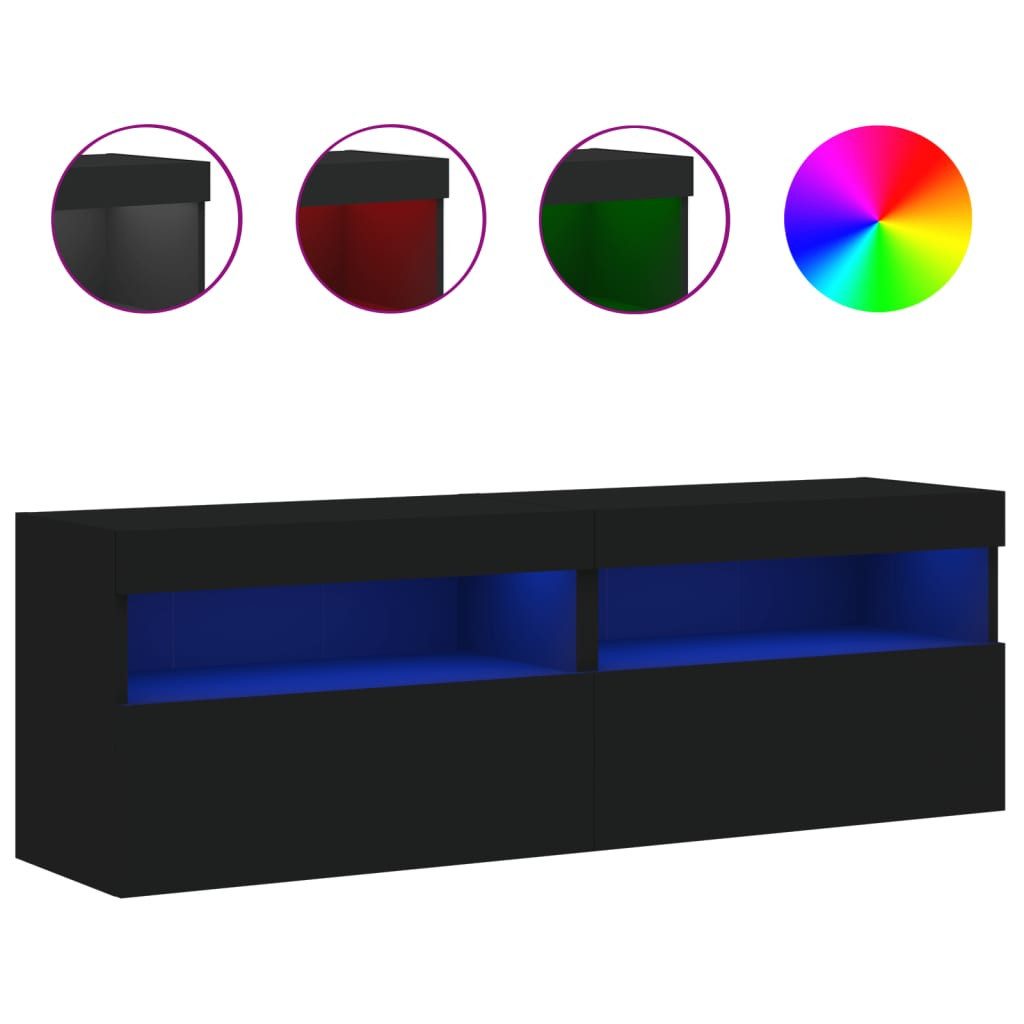 vidaXL TV-Wand TV-Wandschränke mit LED-Leuchten 2 günstig online kaufen