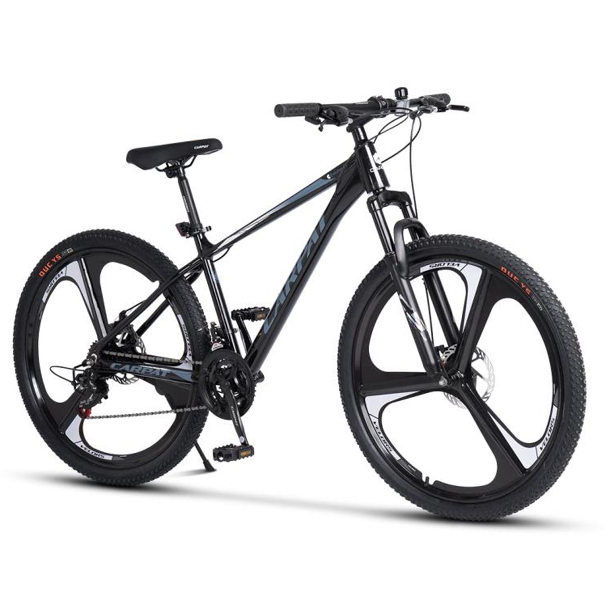 CARPAT SPORT Mountainbike 26 27.5 Zoll Fahrrad für Herren Damen, 21 Gang Shimano Tourney Schaltwerk, Kettenschaltung, (Magnesiumfelgen mit 3 Speichen), Kettenschaltung, Aluminium Rahmen, Jugendfahrrad MTB Hardtail Fahrrad