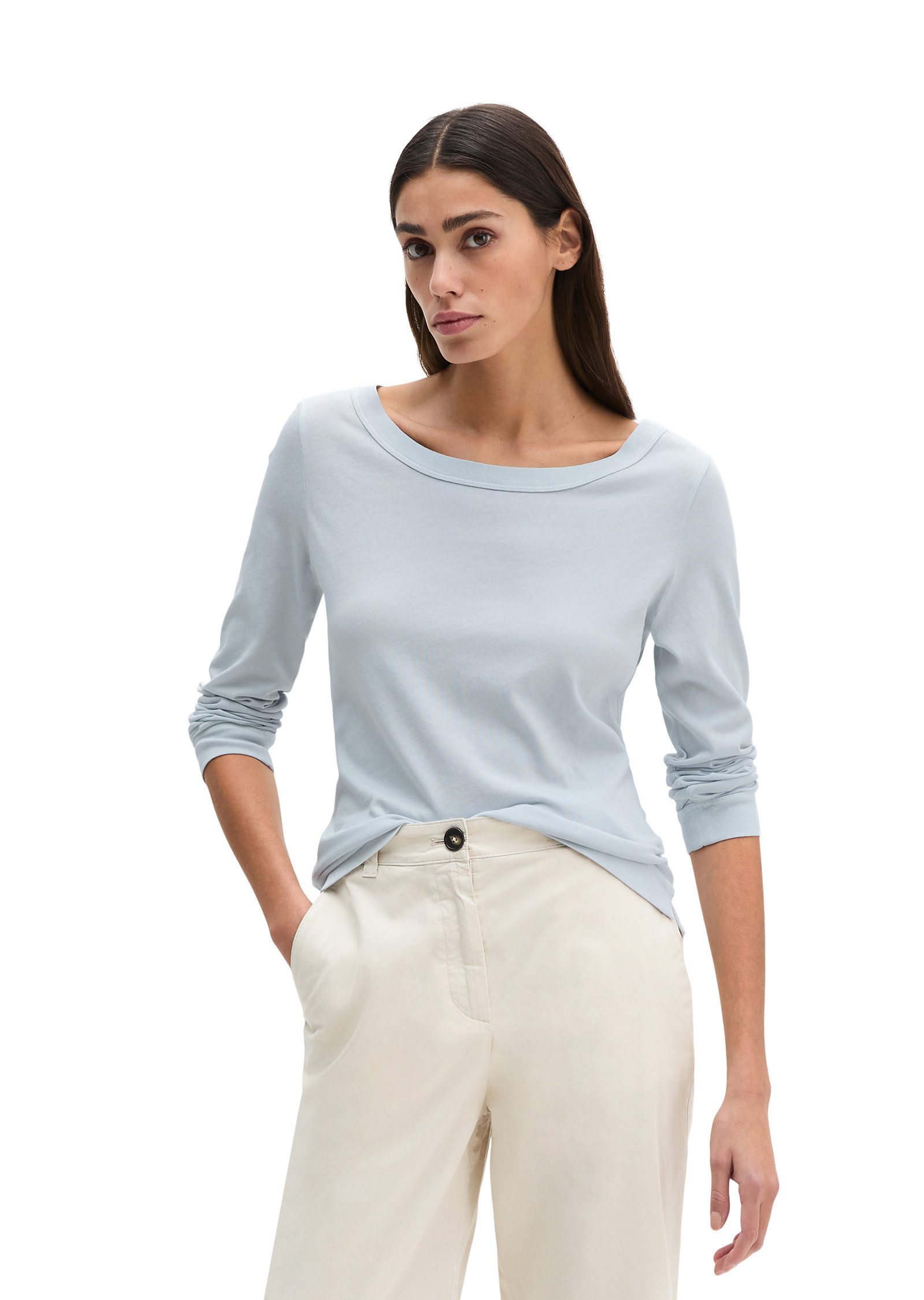 Langarmshirt aus weichem Baumwoll-Single-Jersey