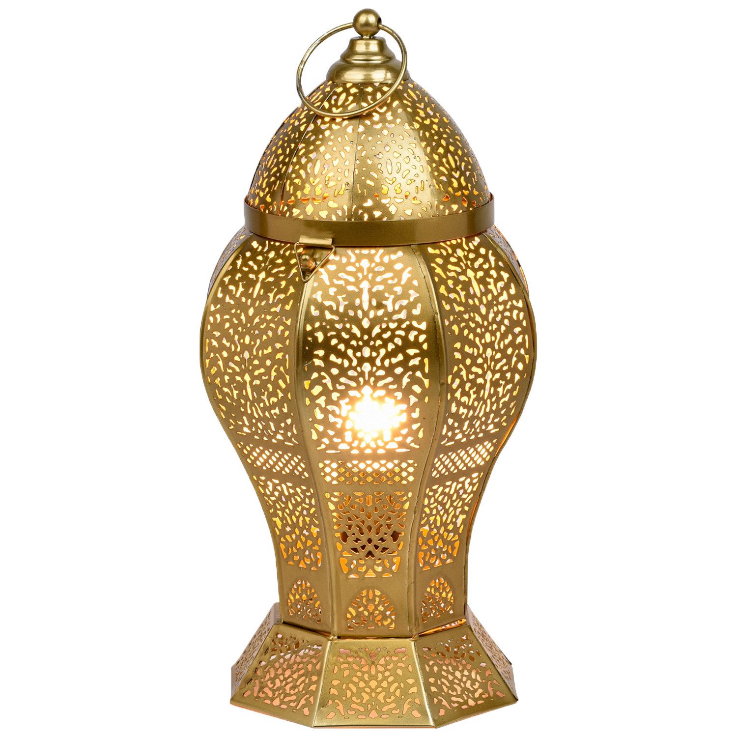 Marrakesch Orient & Mediterran Interior Nachttischlampe Orientalische Deko Tischlampe Nachttischlampe Lampe Jaleel Gold, Leuchtmittel nicht im Lieferumfang enthalten, Handarbeit