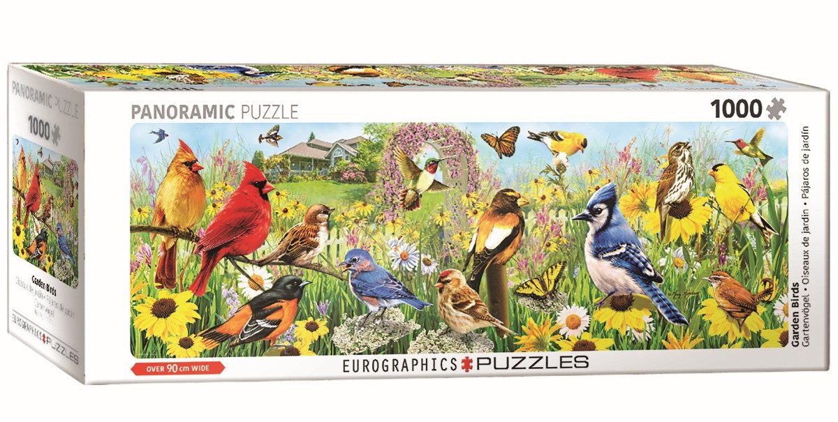 EUROGRAPHICS Puzzle Eurographics 6010-5338 - Vögel im Garten, Panorama Puzzle - 1000 Te..., Puzzleteile