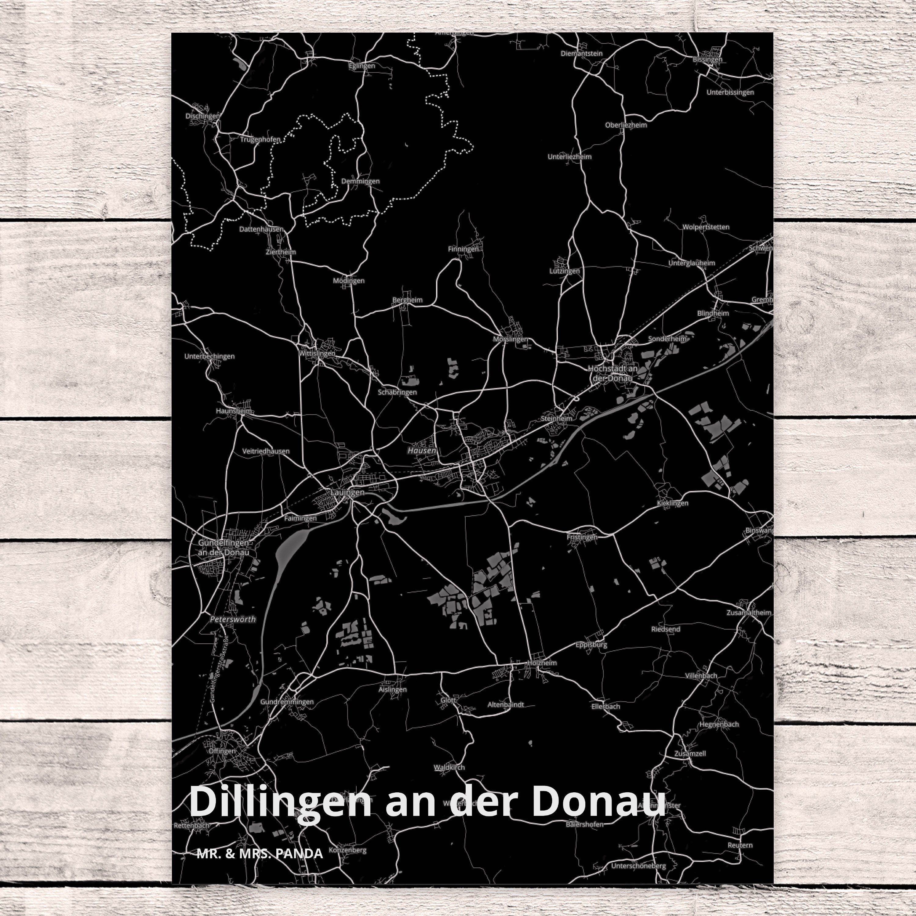 Panda Geschenk, Stadt Donau Landkarte Mrs. Postkarte der Dorf, Karte M Dorf an Dillingen Mr. & -