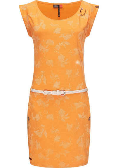 Ragwear Shirtkleid Tag Rose Intl. stylisches Sommerkleid mit Print und hochwertigem Gürtel