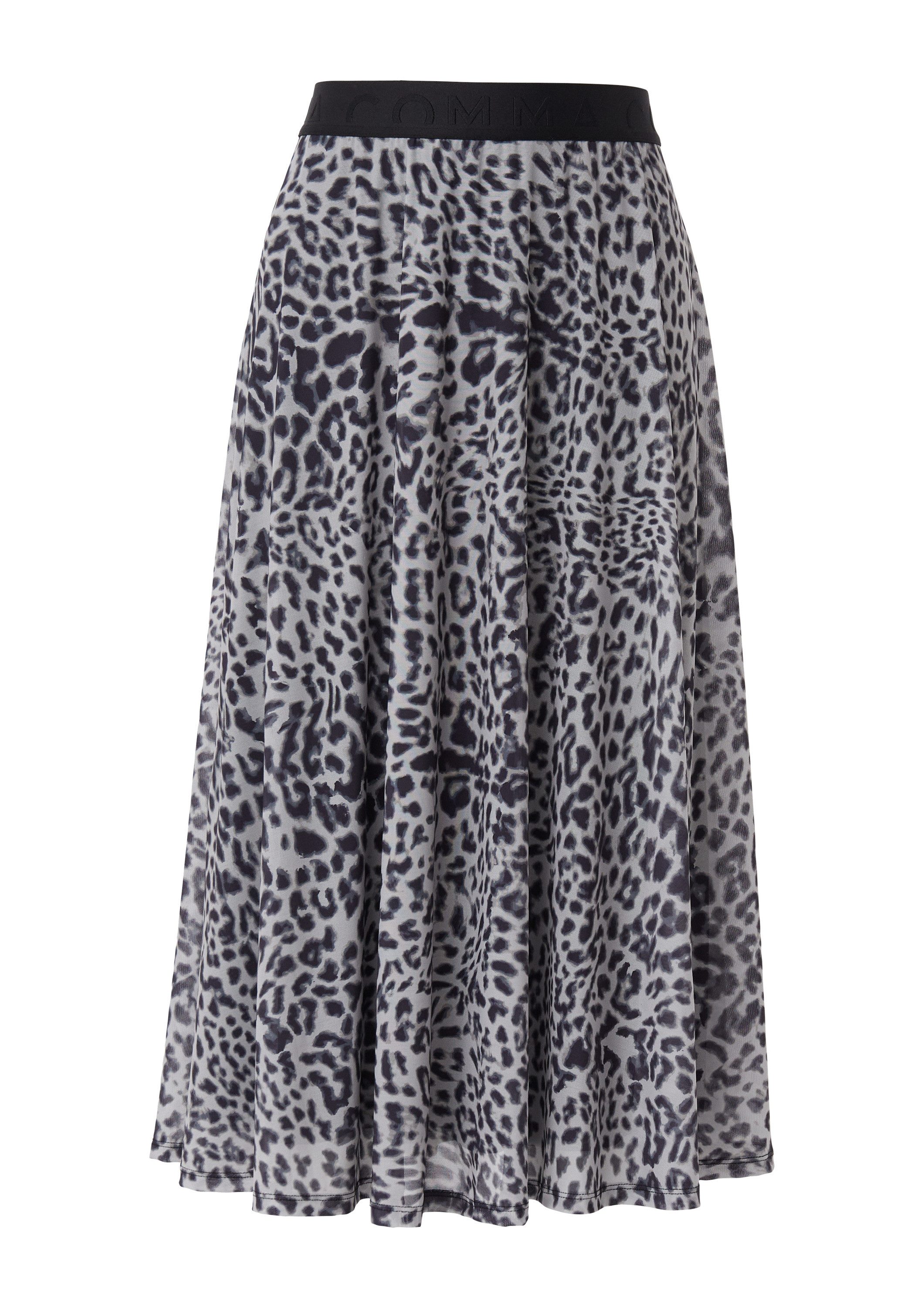 comma Midirock Rock Bedruckter Mesh-Rock zum Schlupfen in Midi Länge günstig online kaufen