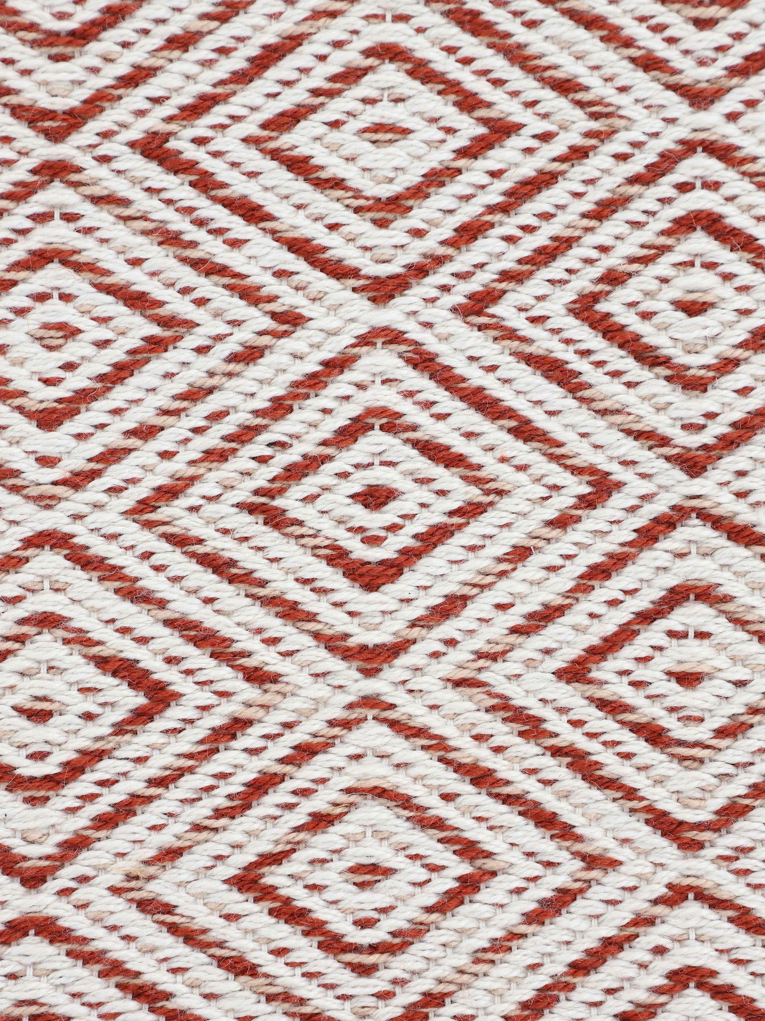 carpetfine, mm, Frida Höhe: 7 Flachgewebe, Material (PET), Sisal 200, Teppich 100% rechteckig, Optik orange recyceltem Wendeteppich,