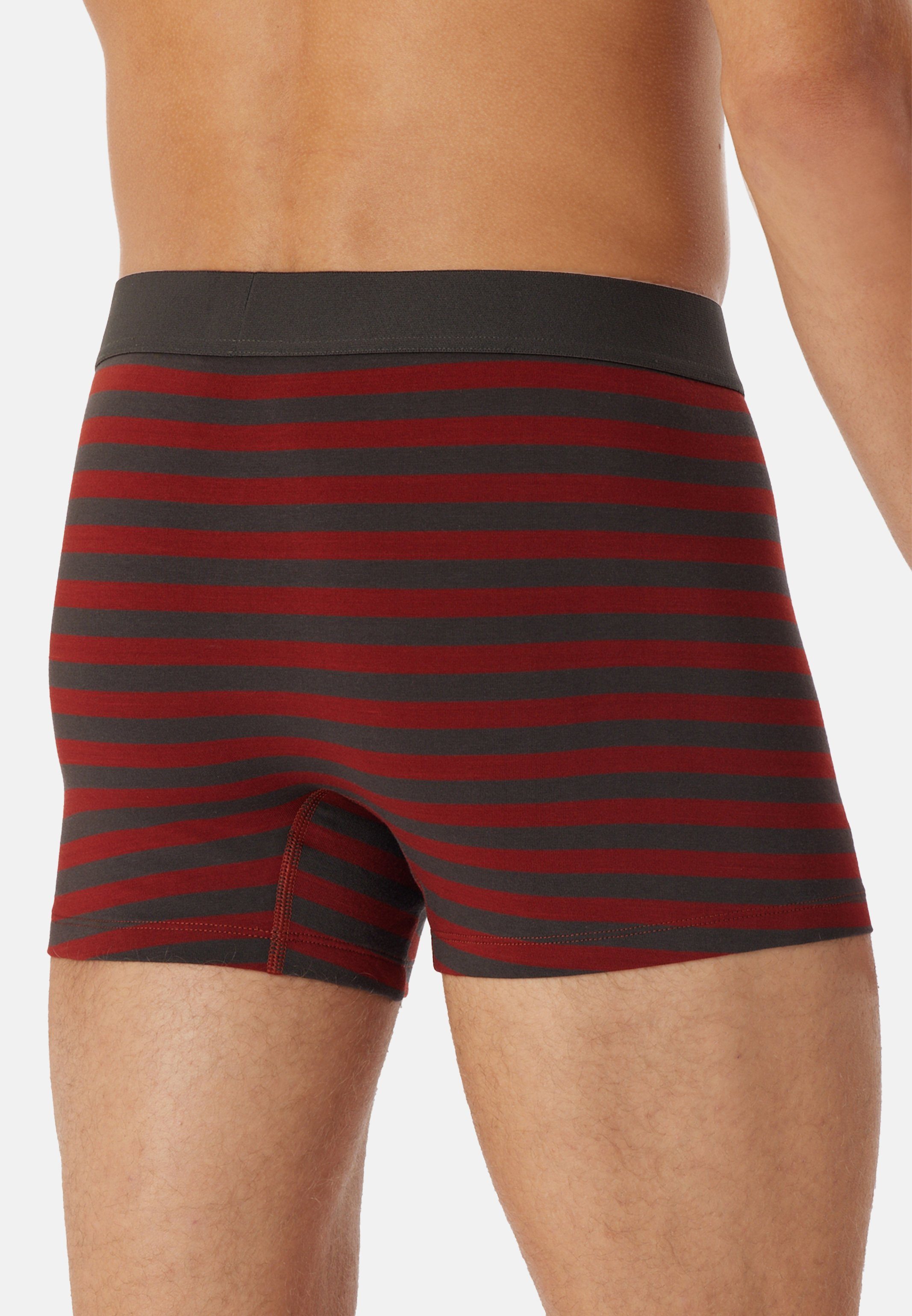 3-St) Pant Baumwolle - 3er / / Angenehm Ohne Retro 901 - Short auf der Eingriff Pack 95/5 (HW23) - Cotton Schiesser Retro - Rot Organic (Spar-Set, Boxer Haut Schwarz