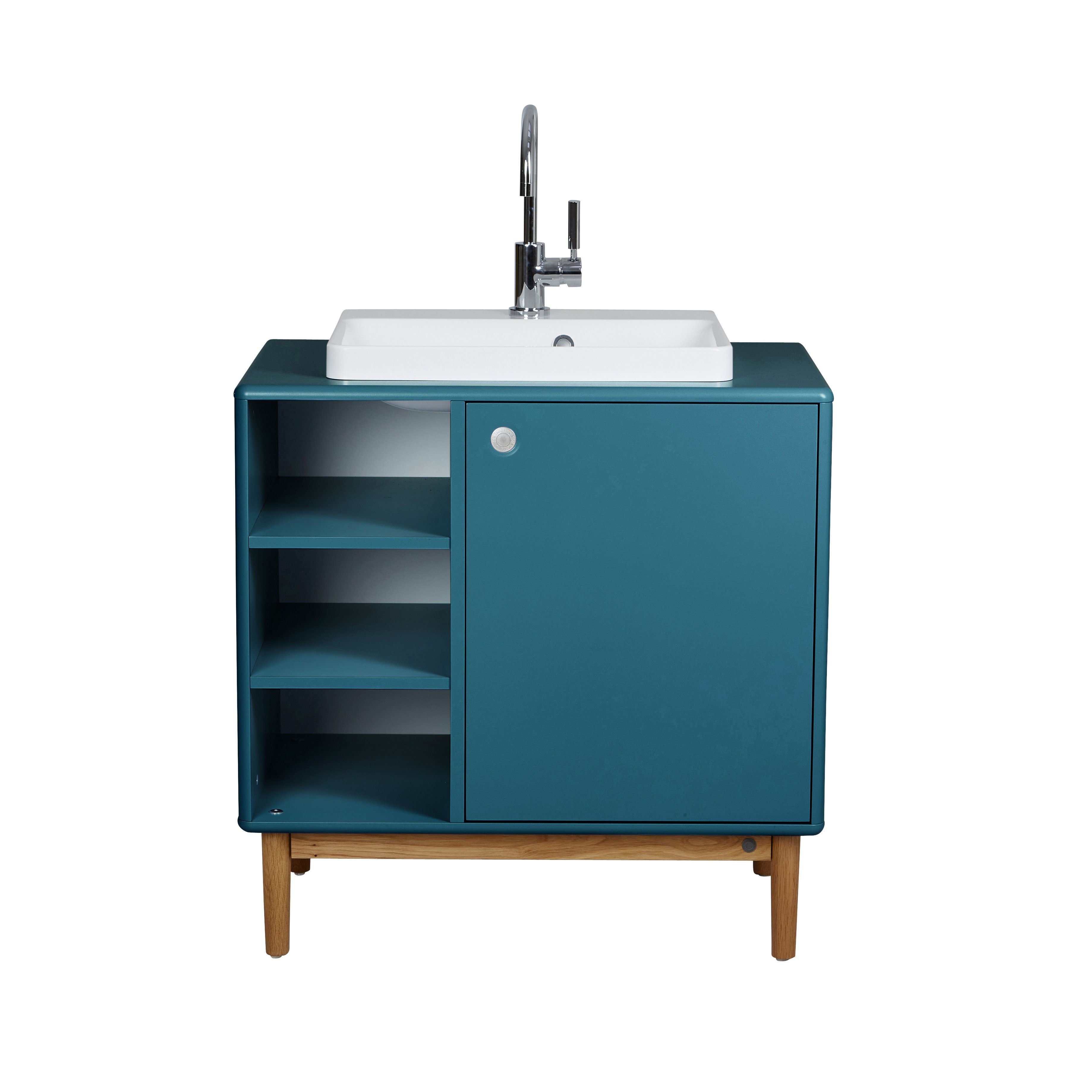 TOM TAILOR HOME Waschtisch COLOR BATH mit Waschbecken, Tür und offenem Regal - in schönen Farben, lackiertes MDF mit gerundeten Kanten - nur noch wenige Exemplare