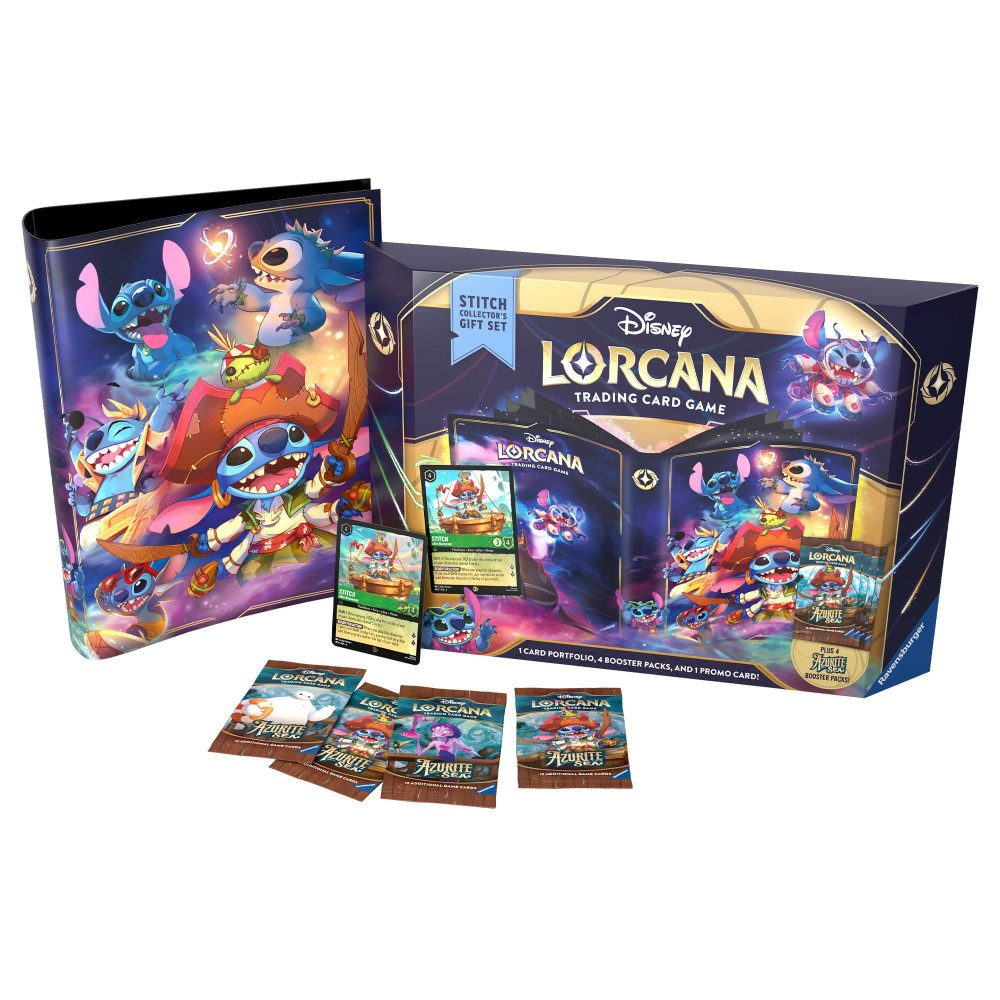 Ravensburger Sammelkarte Disney Lorcana TCG Azurite Sea Geschenk-Set Stitch *Englische Edition*