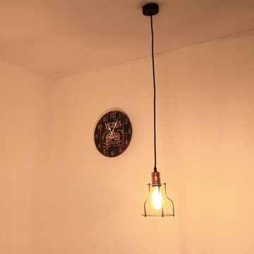 Licht-Erlebnisse Pendelleuchte VINTAGE, ohne Leuchtmittel, Hängeleuchte Schwarz Kupfer vintage Edison Hängelampe Steam Punk Lampe