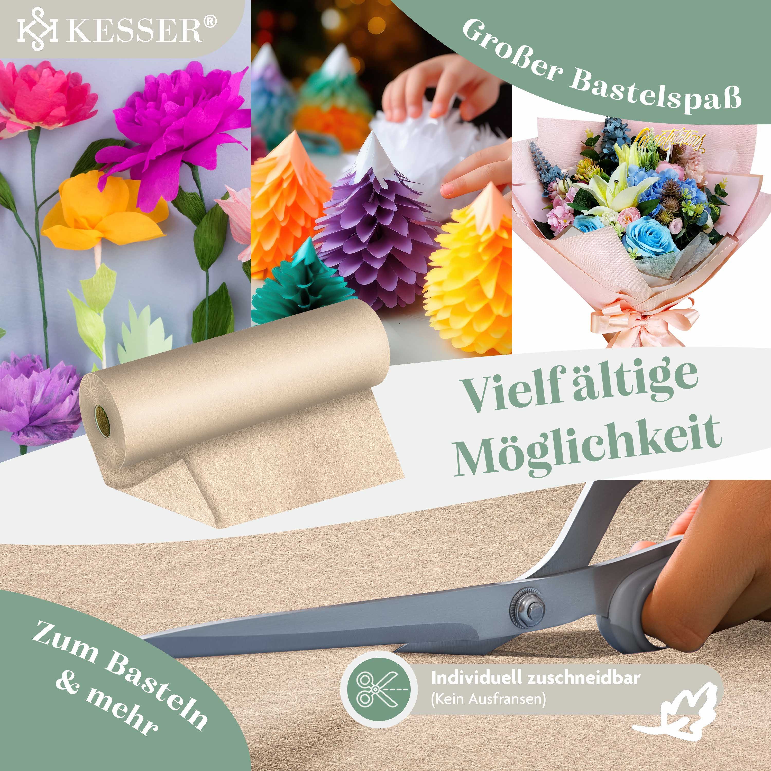 KESSER Tischläufer 25 m × 30 cm, wasserabweisend & abwaschbar, 30 g/m², anpassbare Vlies-Tischdekoration – für Feste aller Art geeignet