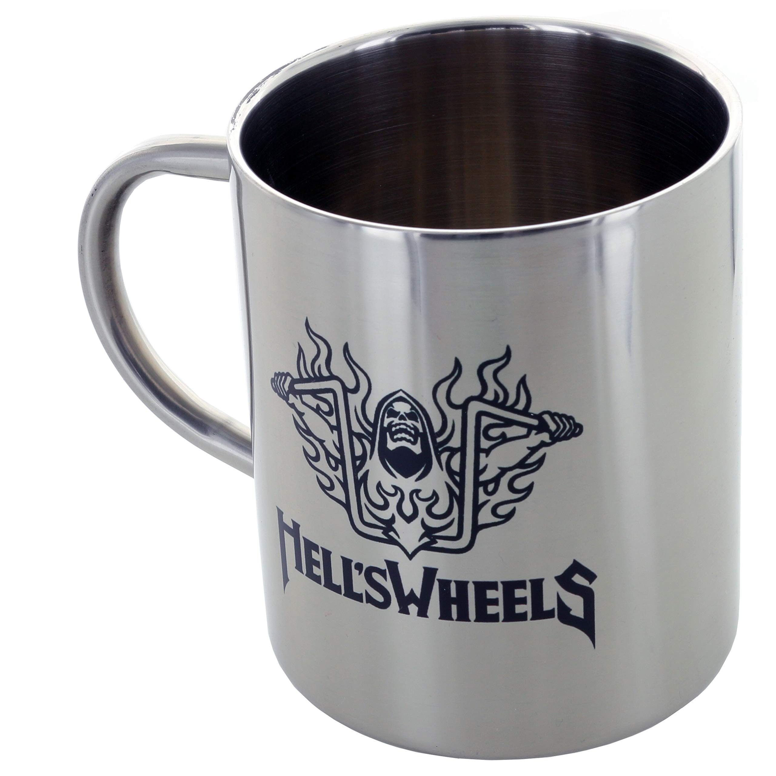 XiRRiX Becher Kaffeebecher/Kaffetasse aus Edelstahl - Becher/Tasse für Biker/Rocker, Outdoor, Camping, Geschenk, in angesagtem rockigen Design