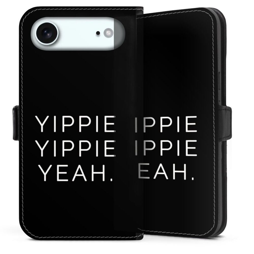 DeinDesign Handyhülle Yippie Yippie Yeah Black, Apple iPhone Air Hülle Handy Flip Case Wallet Cover Handytasche Leder