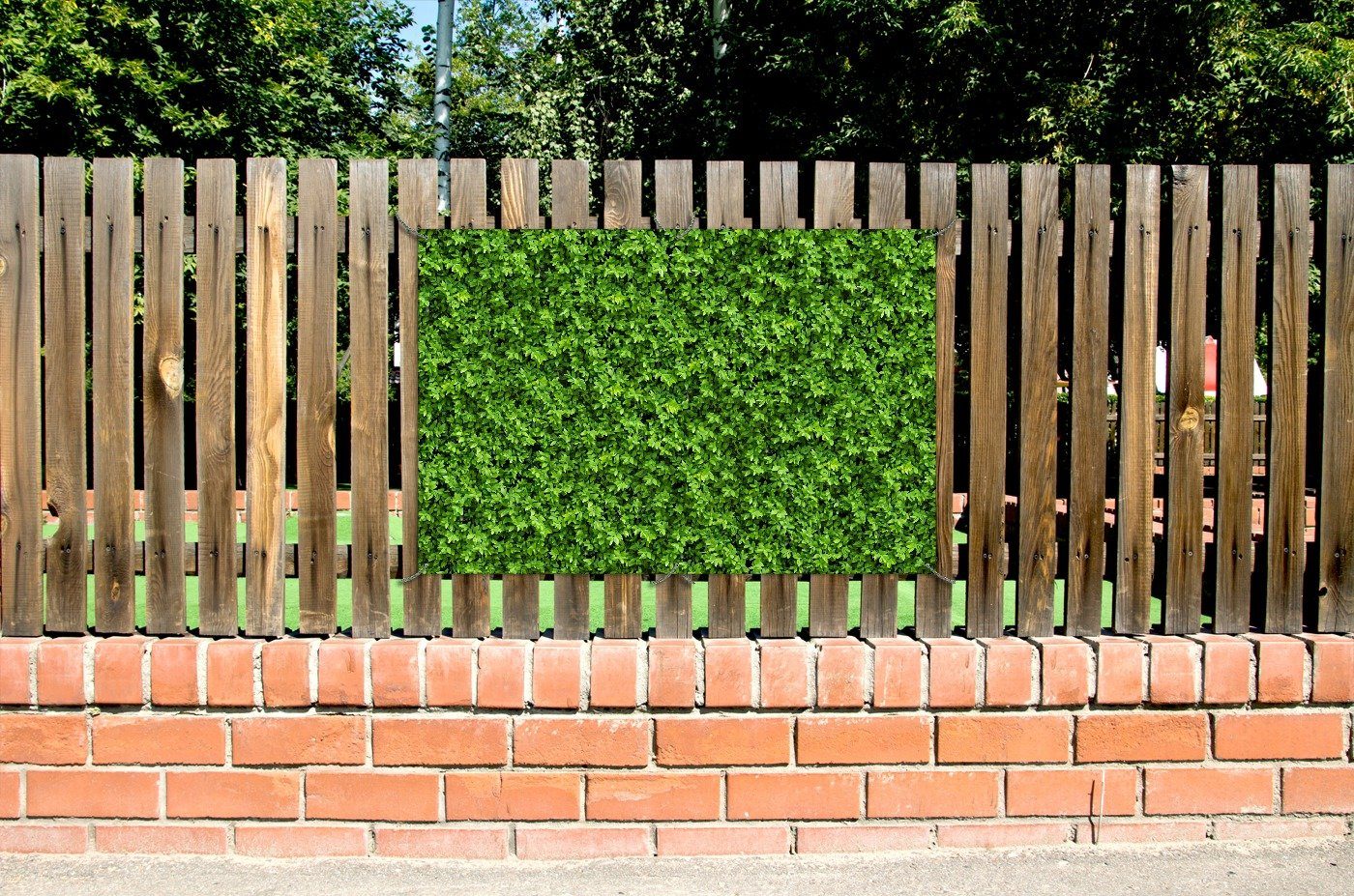 Wallario Sichtschutzzaunmatten Grüne Hecke