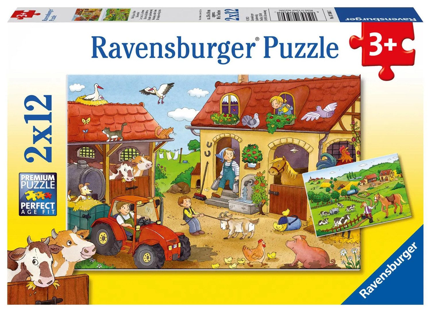 Ravensburger Пазлы Fleißig auf dem Bauernhof. Пазлы 2 X 12 Teile, 12 Пазлыteile