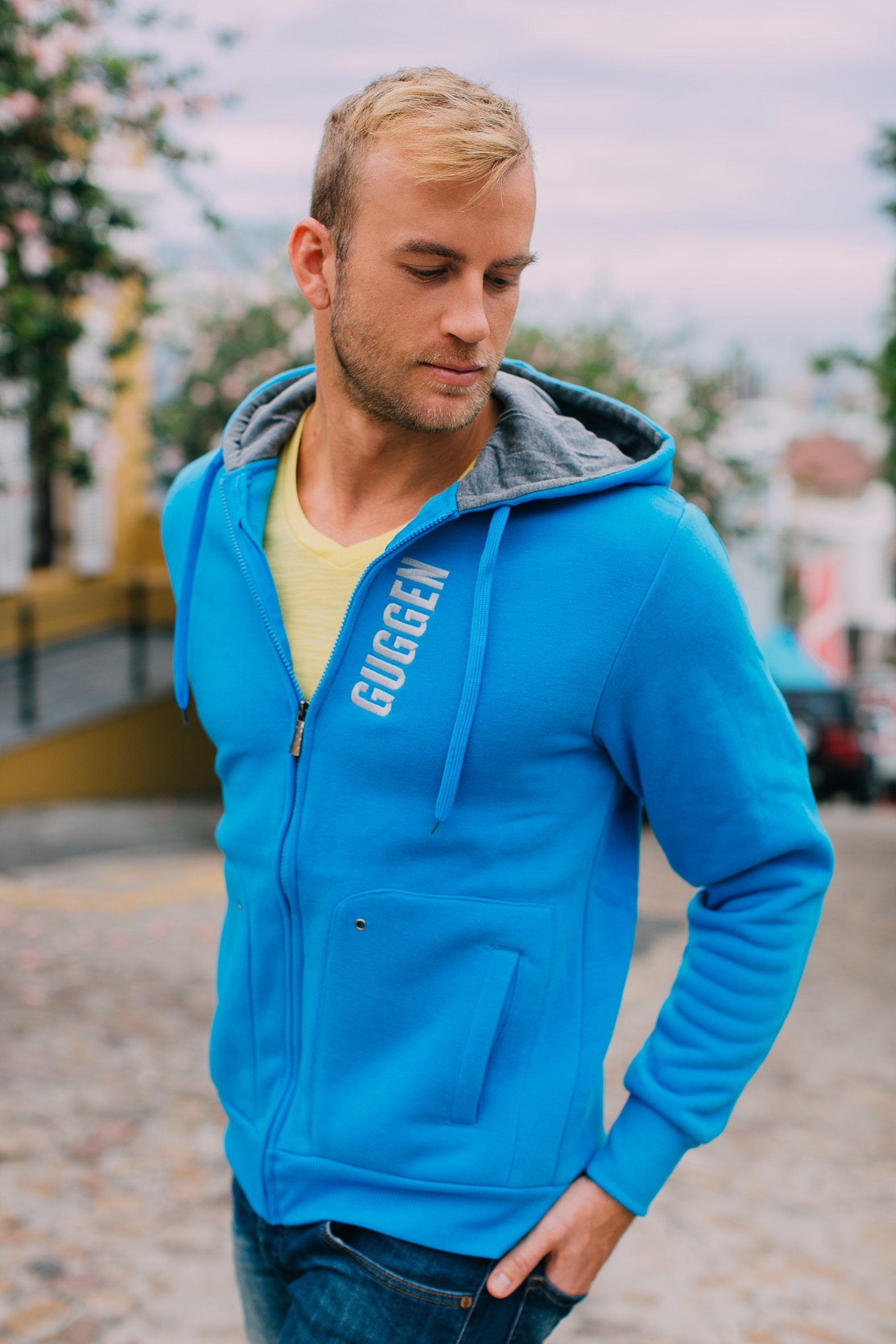 GUGGEN Mountain Hoodie Herren Hoodie Pullover mit Kapuze und Fleece Hoodie-1862 Fleece GUGGEN Logo