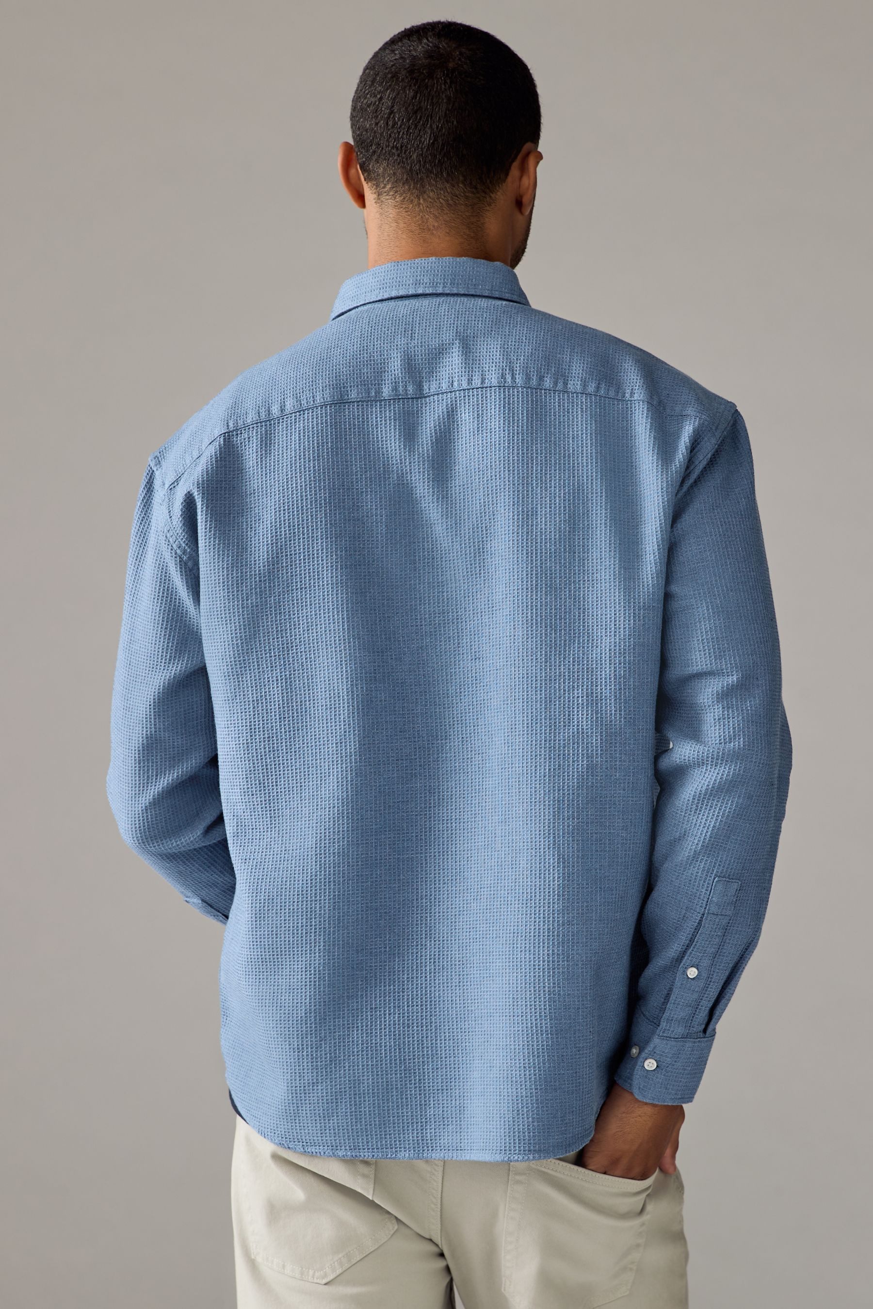 Next Langarmhemd Langarm-Hemdjacke mit Waffelstruktur, Baumwolle günstig online kaufen