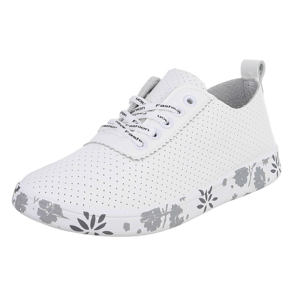 Ital-Design Stylischer Freizeitschuh mit floralem Sohlenrand Sneaker (91554 günstig online kaufen