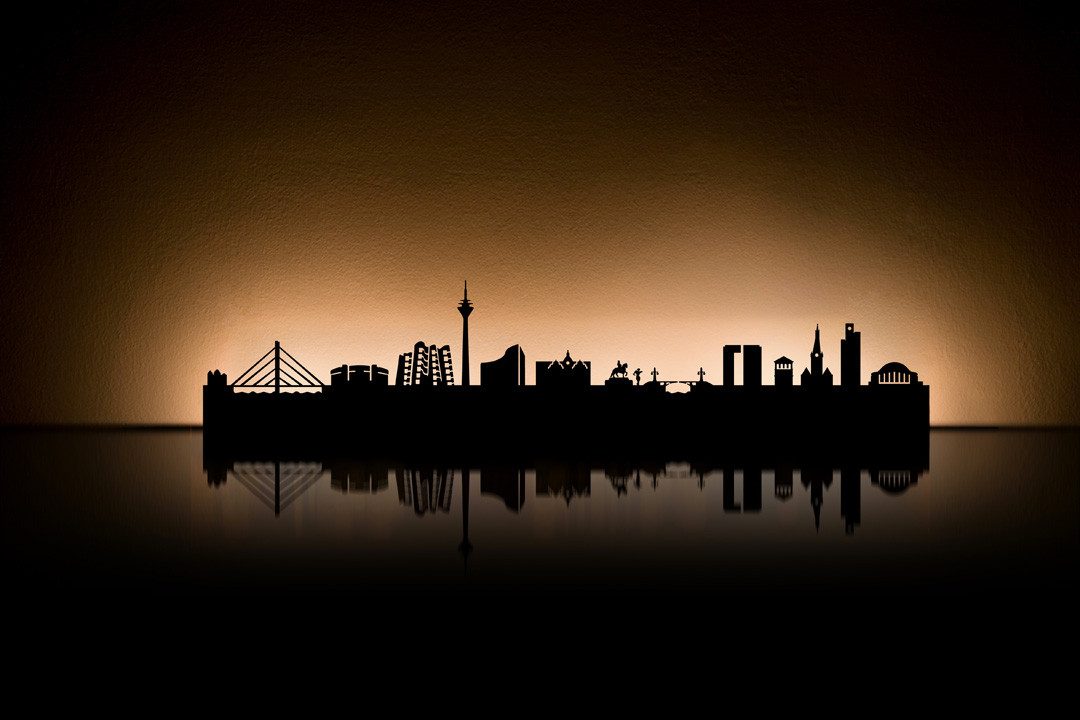 Radius Wanddekoobjekt Skyline Stadt Silhouette Wanddekoration günstig online kaufen