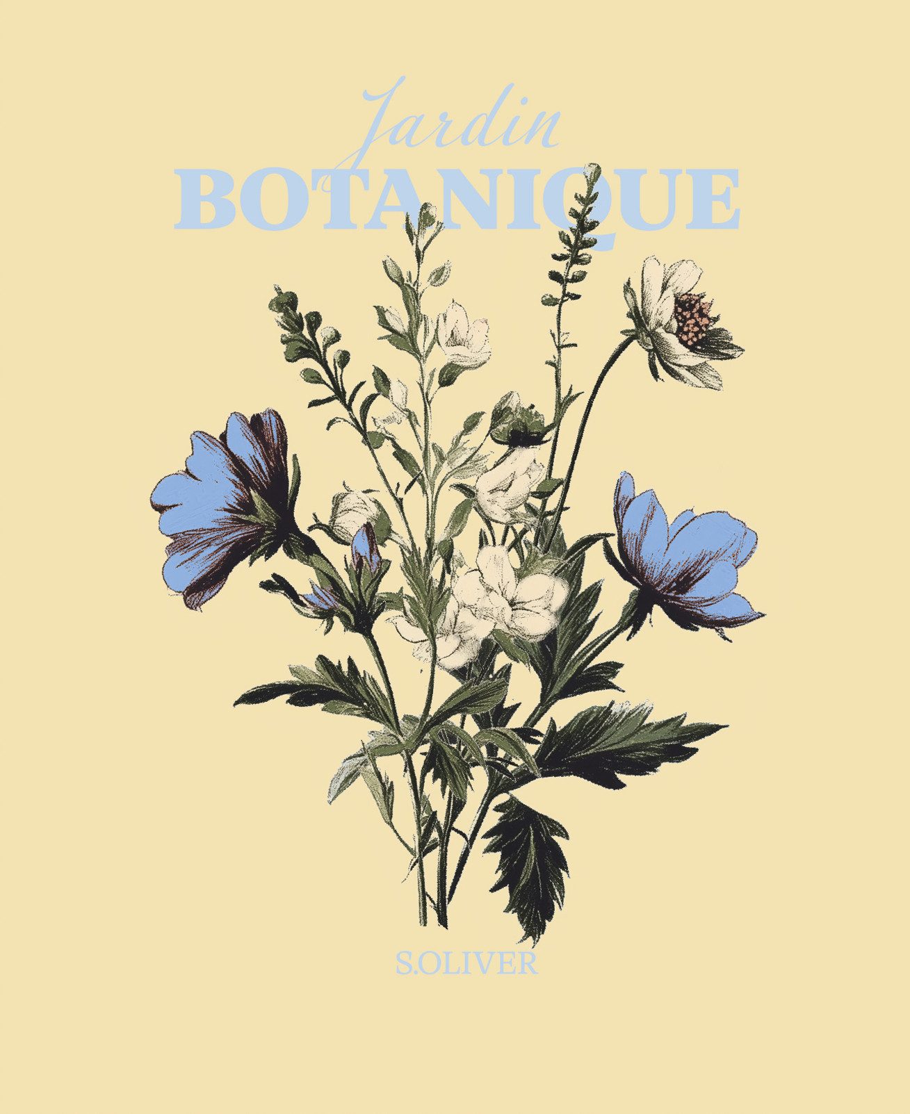 s.Oliver Poster Ein Blumenstrauß, Blumenbucket in gelb, Kunst, Schriftzug, Schriftzüge, Sprüche (1 St), Kunstdruck als Poster oder gerahmtes Bild