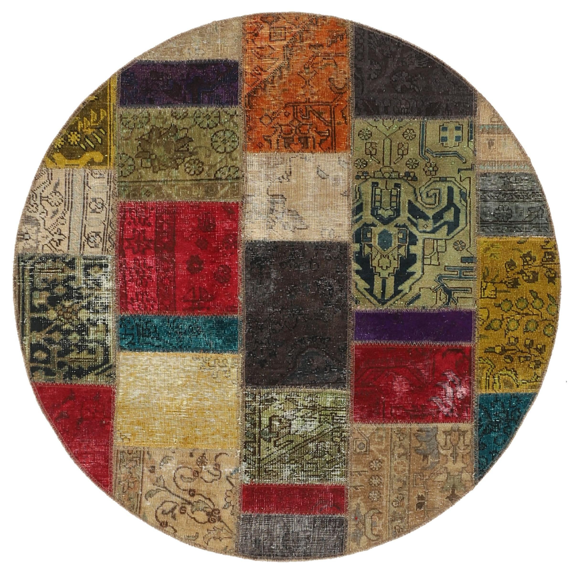 Orientteppich Patchwork 149x149 Handgeknüpfter Moderner Orientteppich /