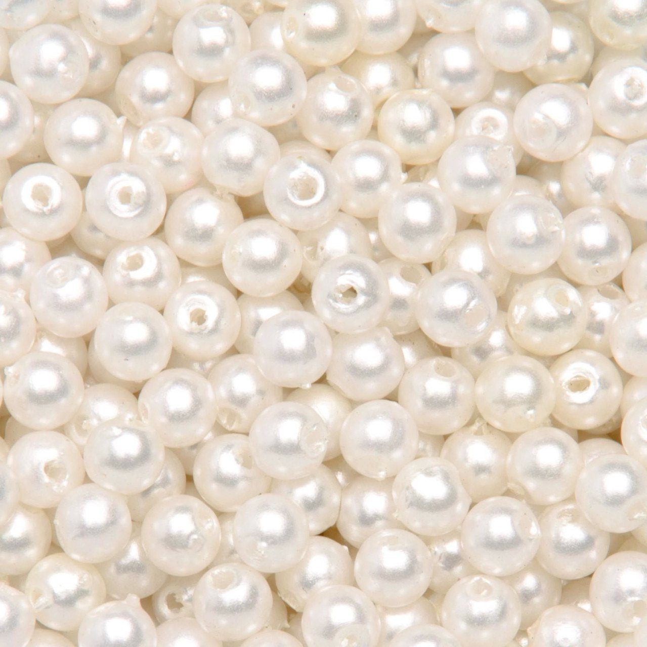 Glorex Bastelperlen Glorex Deko Perlen 6 mm 75 g, perlweiß