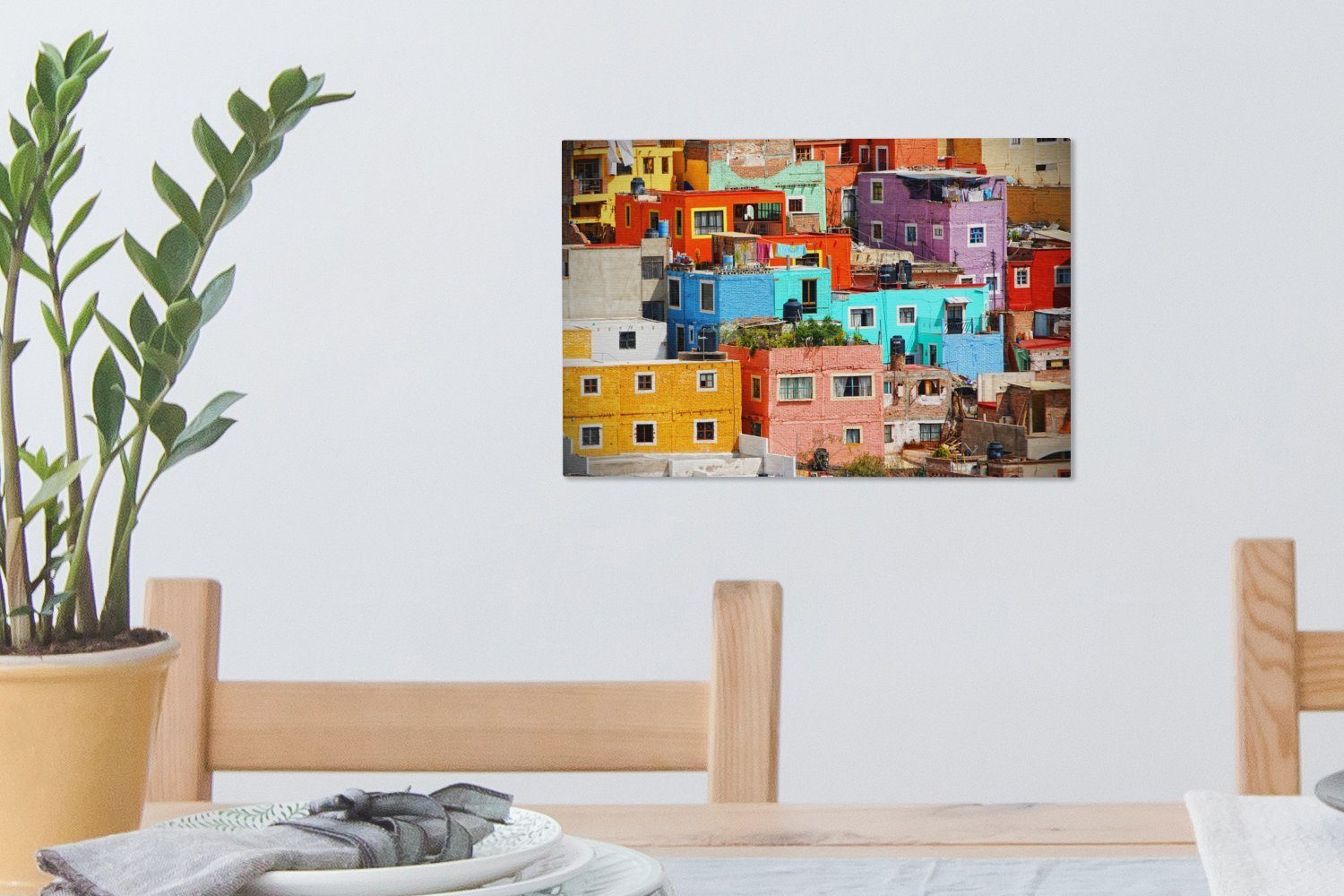 St), in cm 30x20 Farbenfrohe Mexiko, Leinwandbild OneMillionCanvasses® Wandbild (1 Leinwandbilder, Wanddeko, Aufhängefertig, Städte