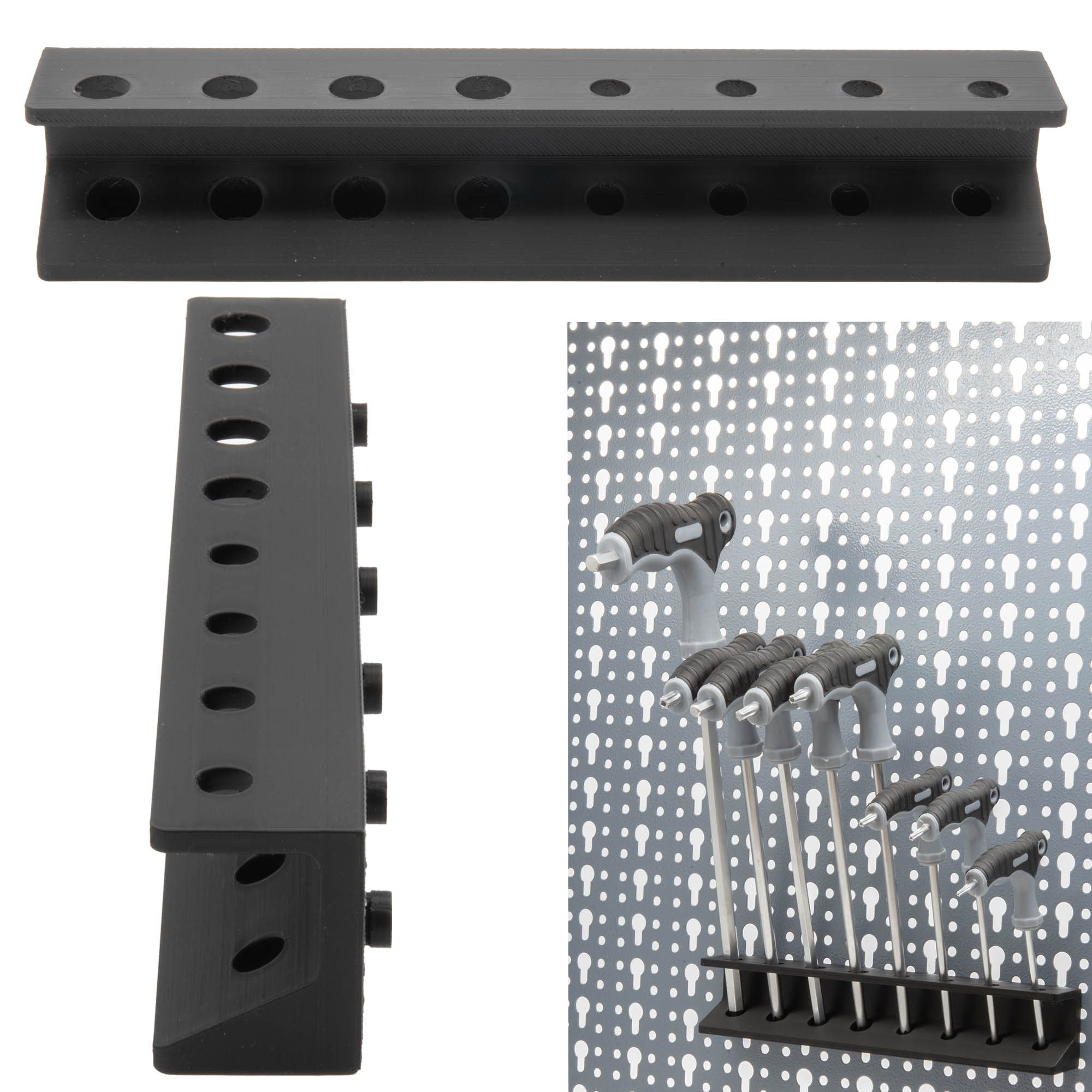 TSB Werk Werkzeughalter T-Griff Innensechskant Halter für Küpper Lochwand, Steckschlüssel, Werkzeugwand