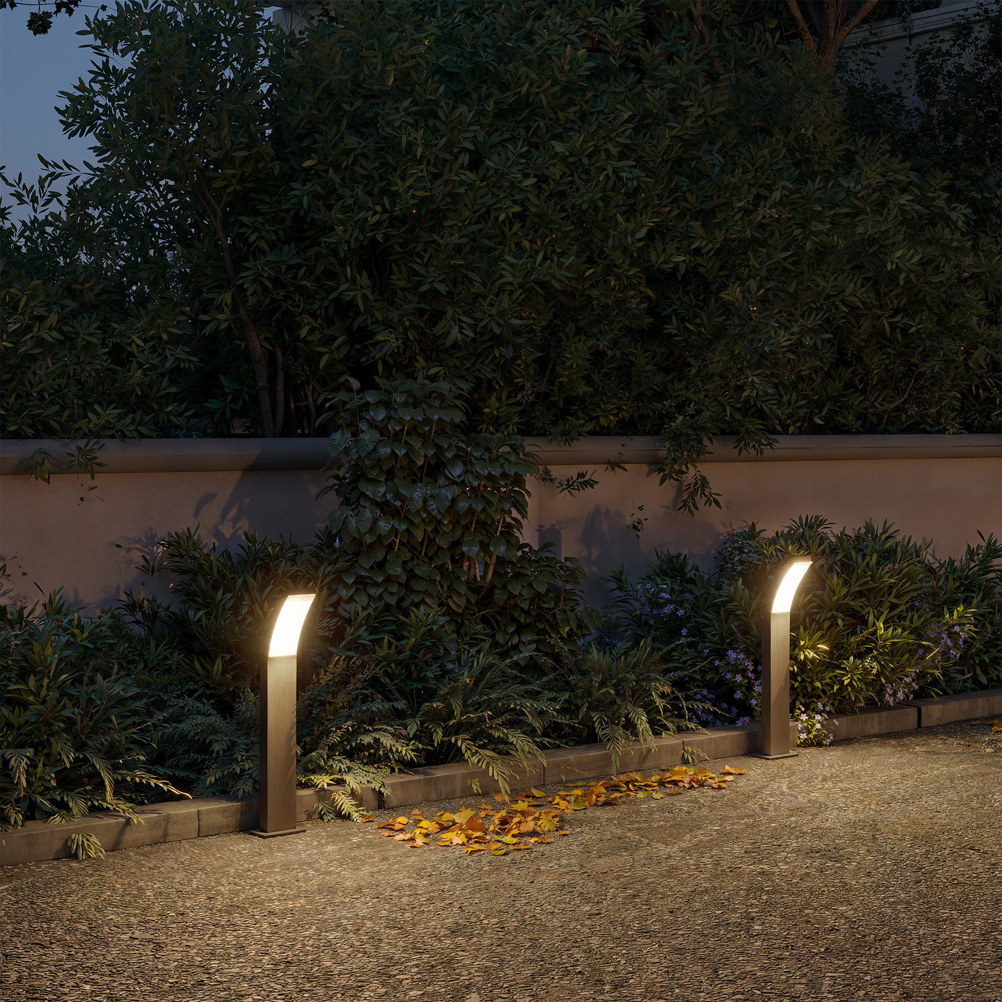 Philips LED Sockelleuchte Outdoor Ultra-Efficient Splay, LED fest integriert, Warmweiß, 2700 Kelvin, 800 Lumen, IP44, anthrazit