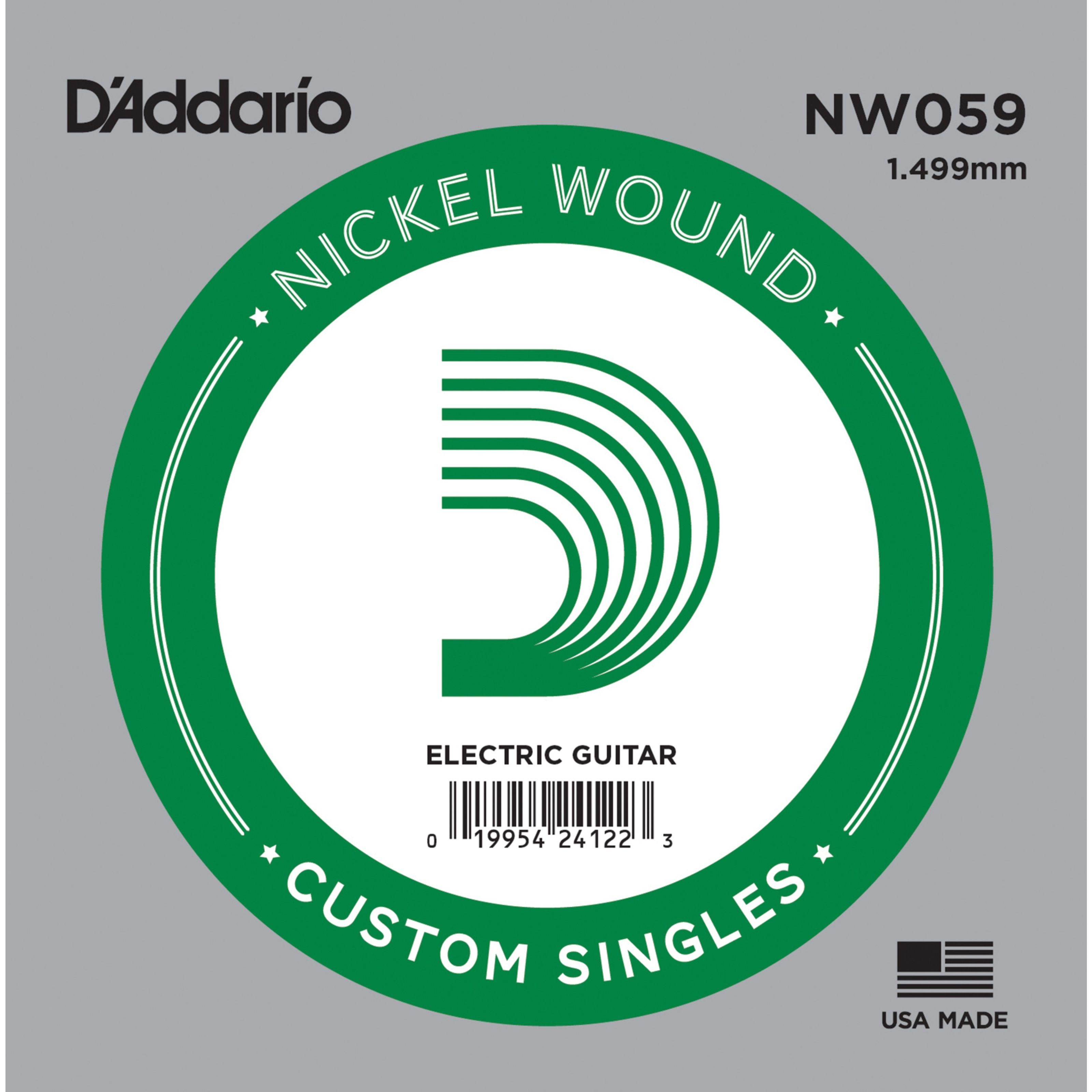 Daddario Einzelsaite Nickel Spielzeug-Musikinstrument, Einzelsaite NW059 Wound Gitarren für -