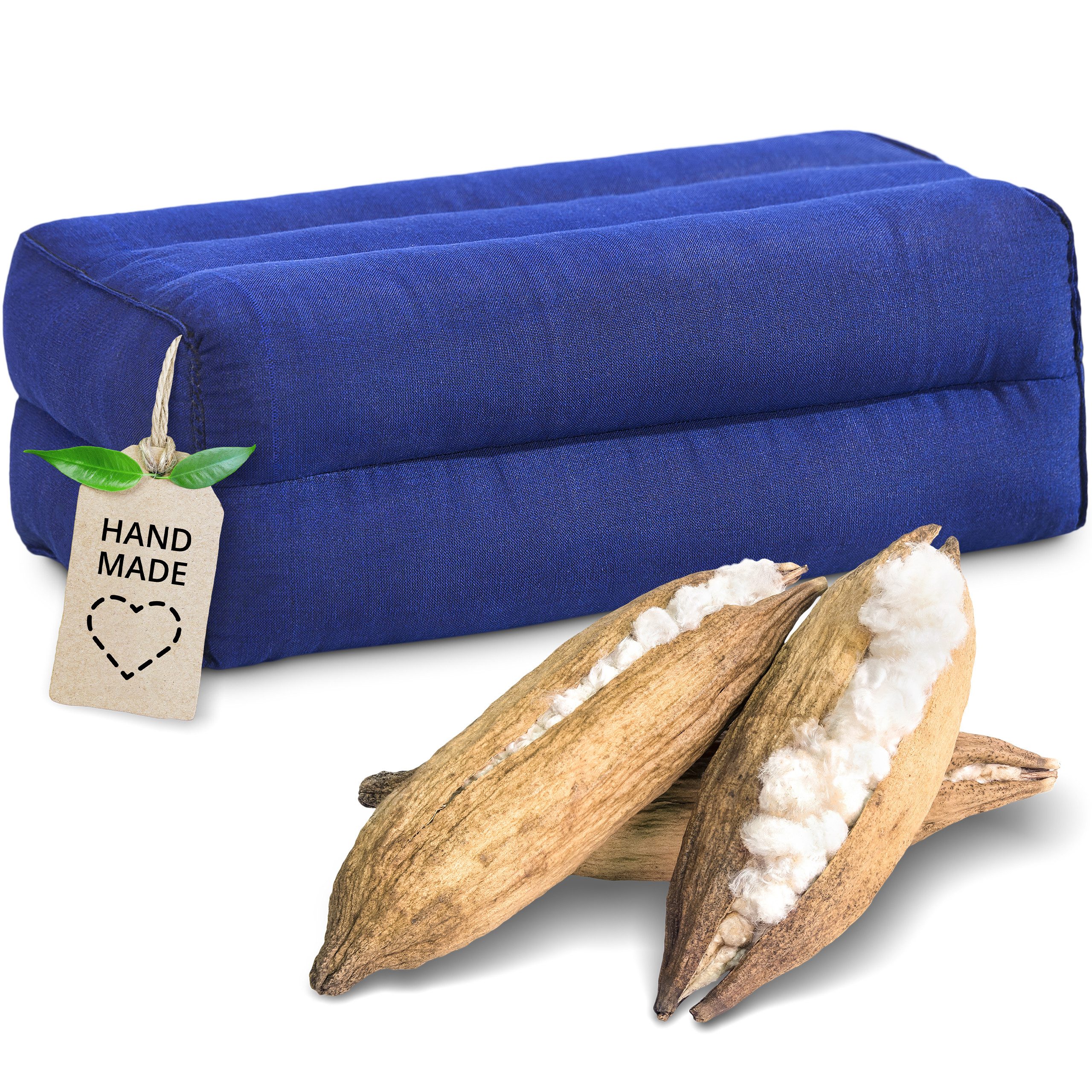 livasia Stützkissen Yogakissen (Basic) vegan und handgefertigt, 17x34x12cm, Kapok