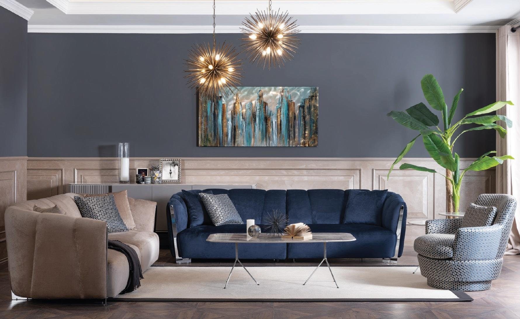 JVmoebel Sessel, Luxus Sessel Design Lounge Club Couch Möbel Textil Einsitzer Holz mit