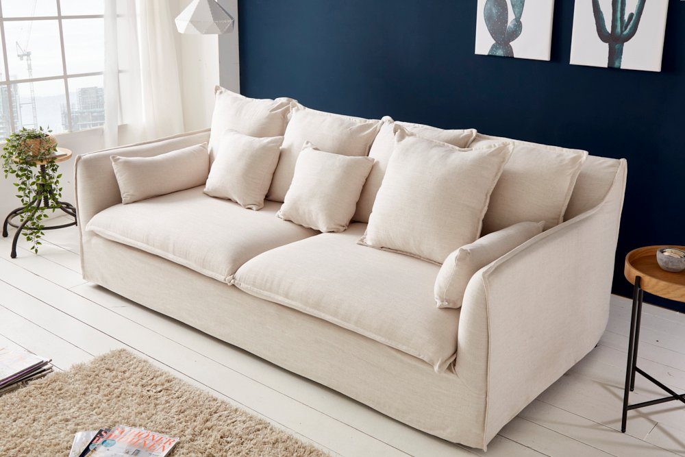 3-Sitzer HEAVEN 210cm natur · Hussensofa inkl. Kissen und abnehmbaren Bezug