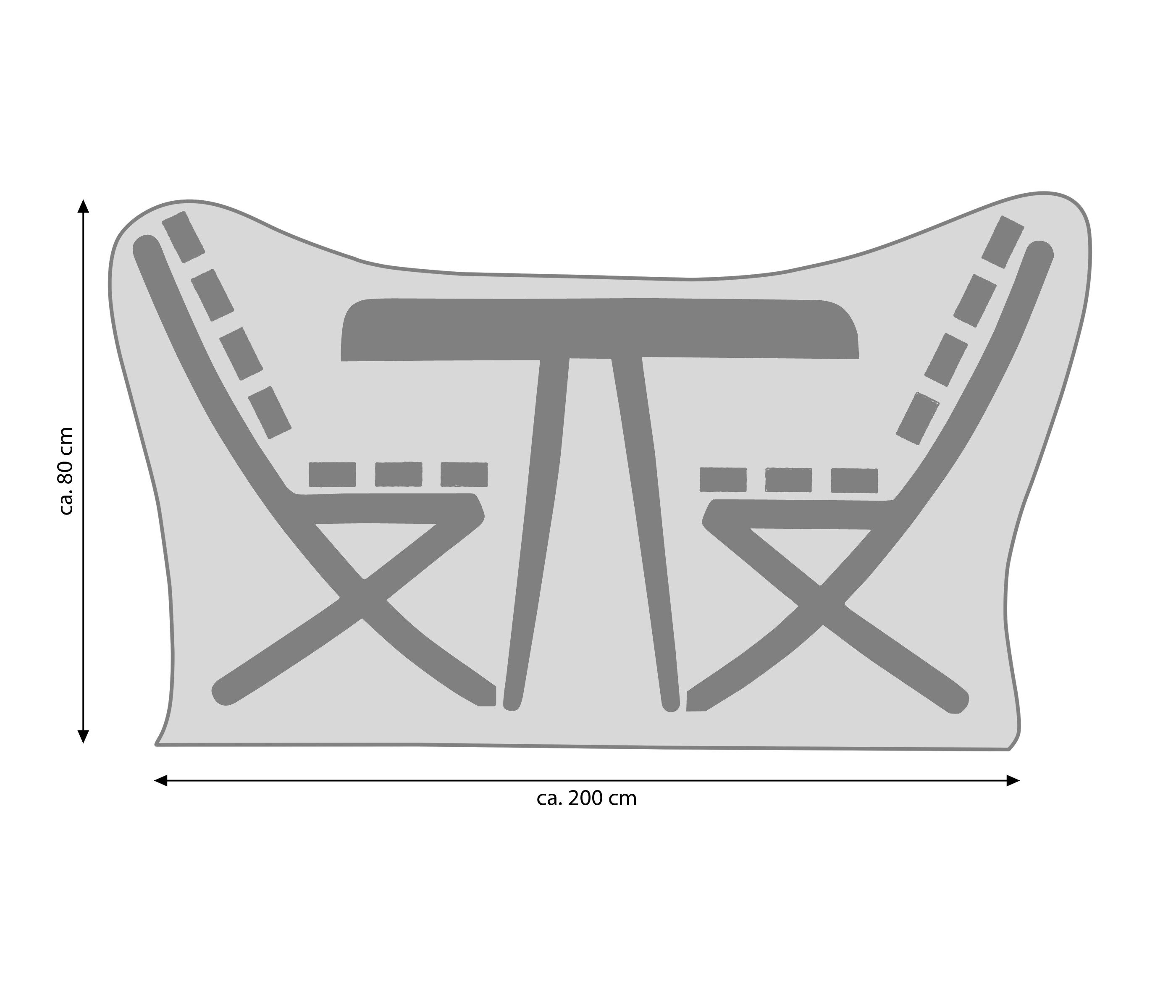 Dehner Gartenmöbel-Schutzhülle Runde Sitzgruppe, Ø 200 cm, Höhe 80 cm, Polyester, Abdeckhaube aus qualitativ hochwertigem & strapazierfähigem Polyester