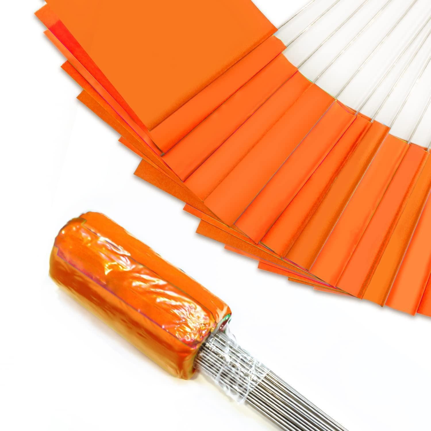LuxusKollektion Sicherheitsfahne Markierfahnen Orange 100er Pack 38x10x13cm Survey Flaggen Rasenfahnen
