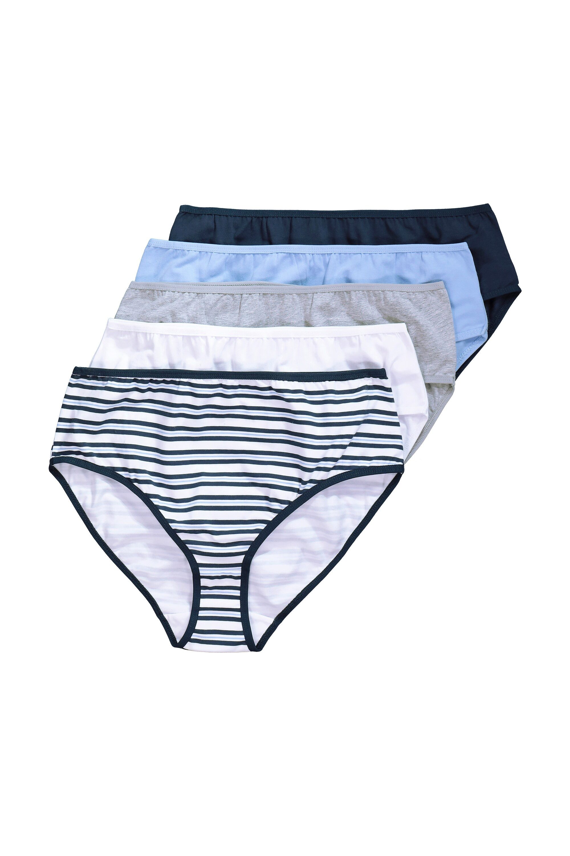 Slip Midislips 5er-Pack Streifen/einfarbig