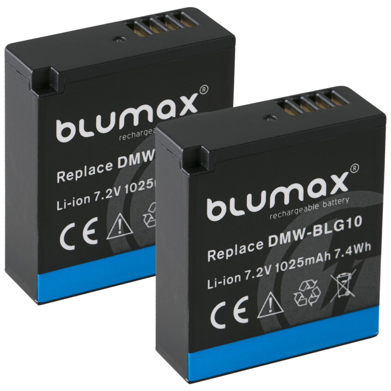Blumax Set mit Lader 1025 DMW-BLG10 Kamera-Akku Panasonic für mAh