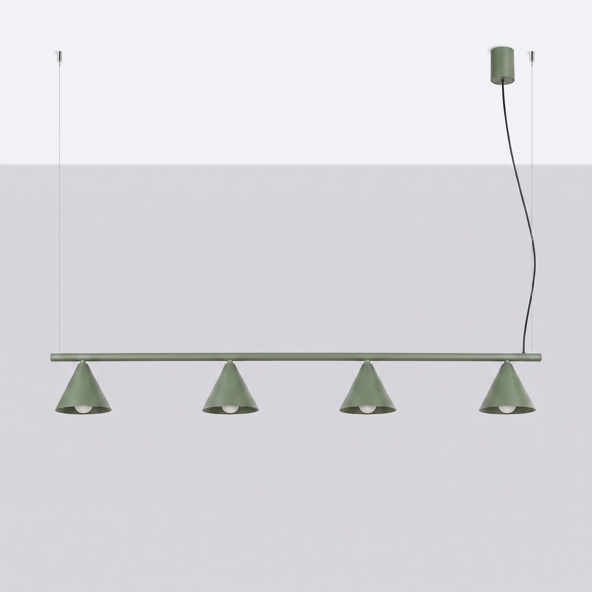 SOLLUX lighting Kronleuchter Kronleuchter NOX 4L olivgrün, Nicht enthalten