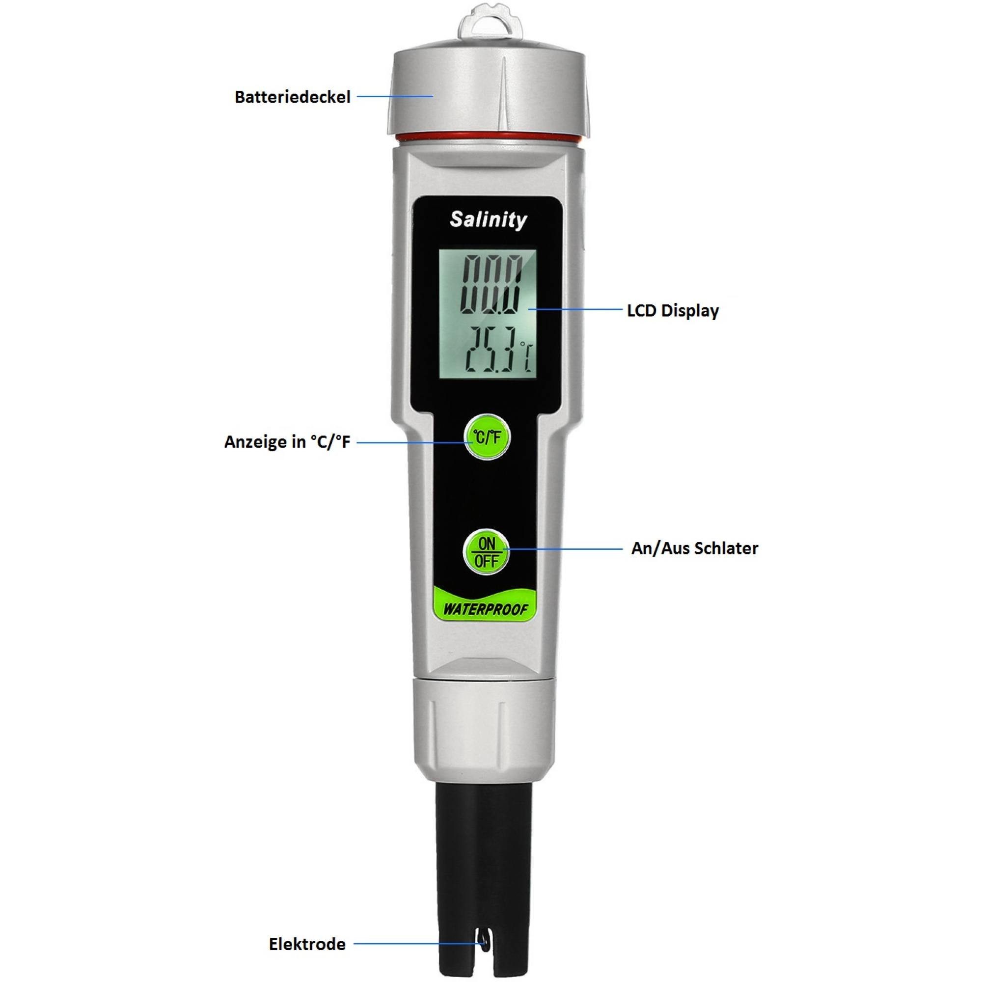 SUMMER FUN Elektro-Pooltester Salzgehaltsmesser, 2in1 TDS Digital, (1-tlg)