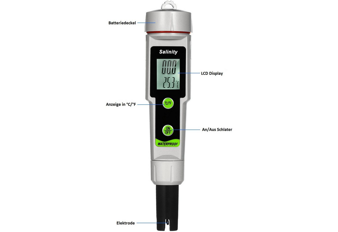 Thumbnail - SUMMER FUN Elektro-Pooltester Salzgehaltsmesser, 2in1 TDS Digital