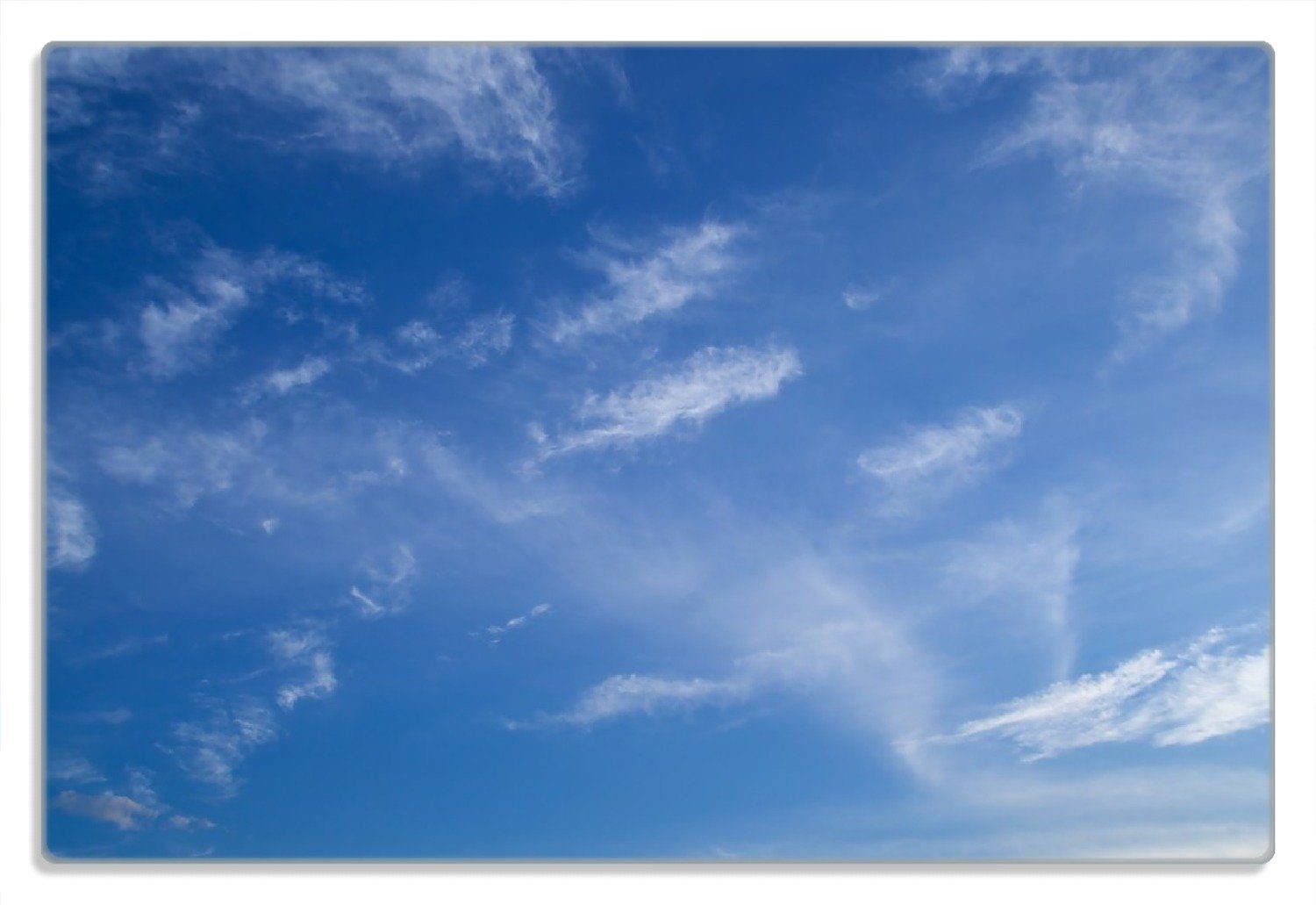 (inkl. 20x30cm mit Wallario Himmel 4mm, Gummifüße Wolken, Frühstücksbrett vereinzelten 1-St), rutschfester Blauer