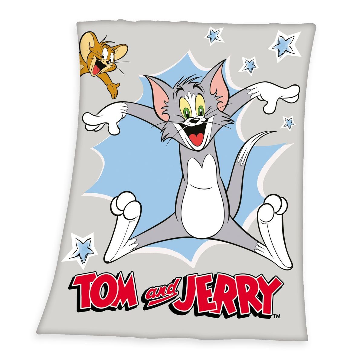 mit Bequeme 130x170cm Tom&Jerry Herding, bunt & tollem Jerry-Motiv Kinderdecke Kinderdecke Tom bedruckt, Fleecedecke