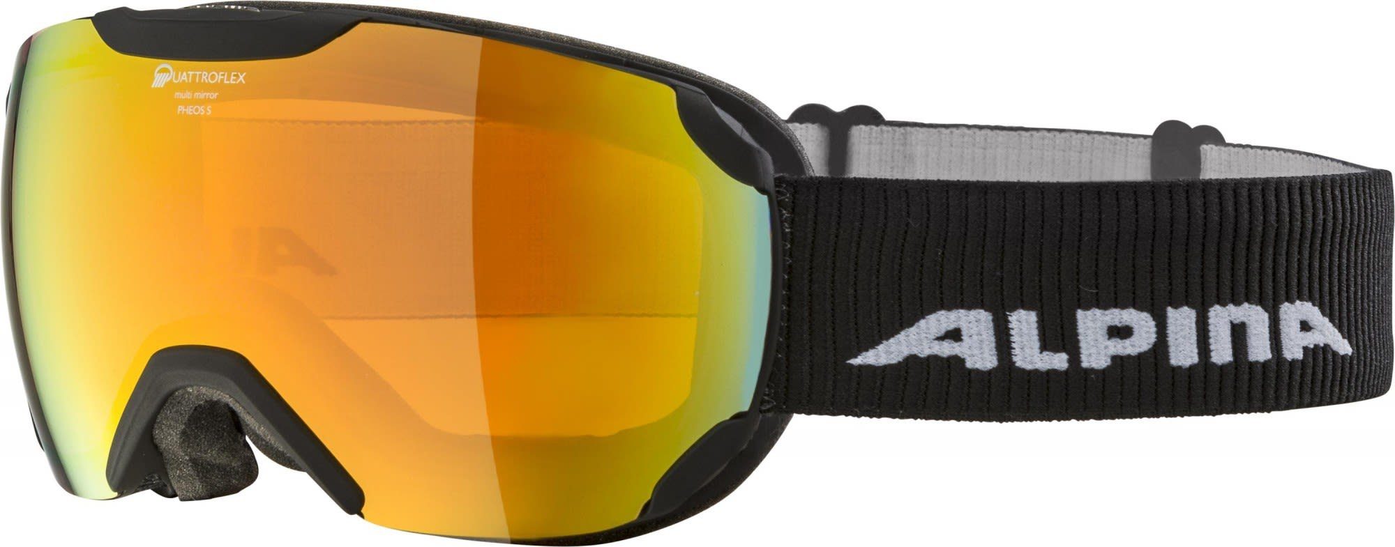 Pheos Sports Accessoires Alpina - Black Mirror Red Q Alpina Skibrille Alpina Matt S
