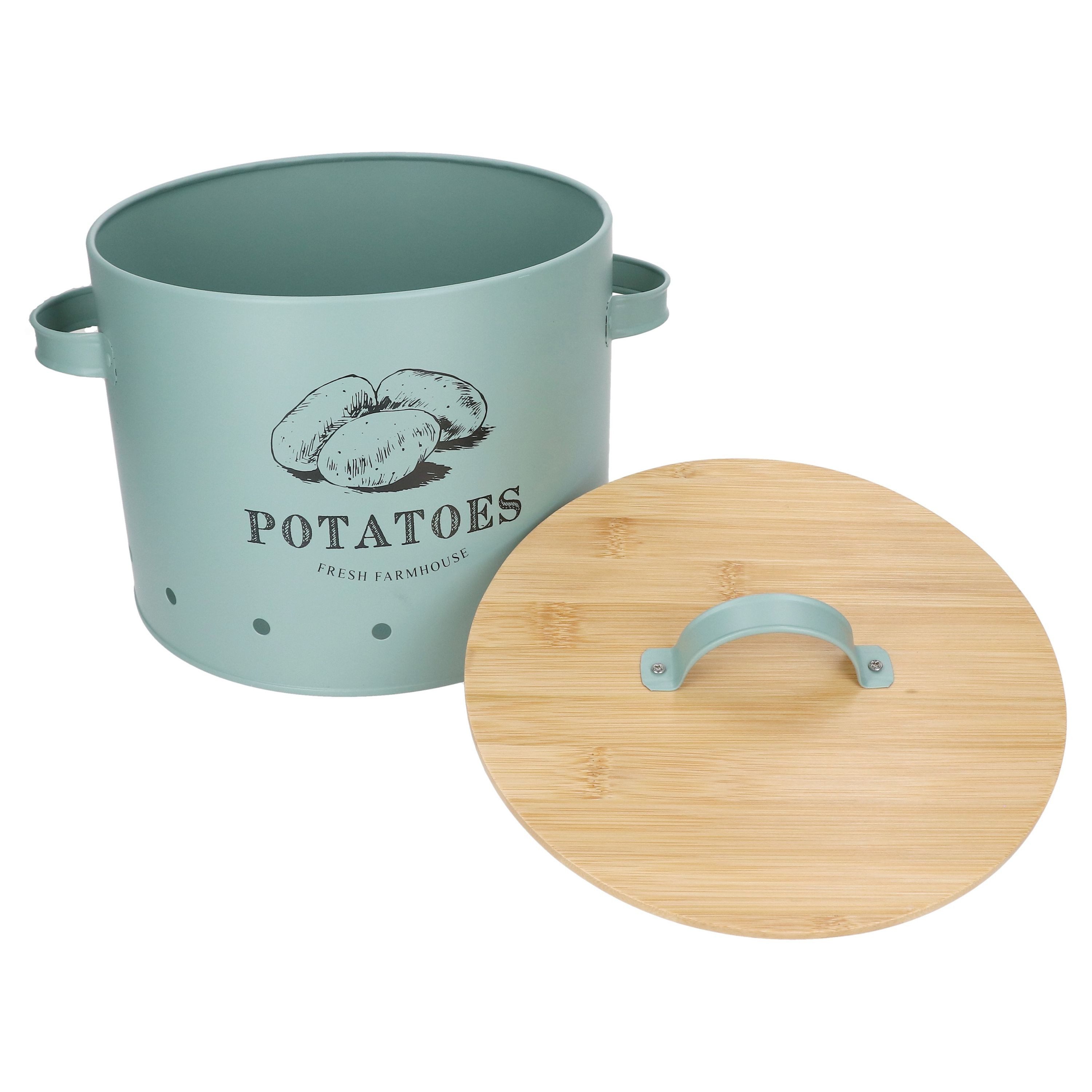 MamboCat Vorratsglas Kartoffeltopf Fresh Metall-Dose mit Bambusdeckel mint Vorratsdose, Metall – Bild 2 von 5