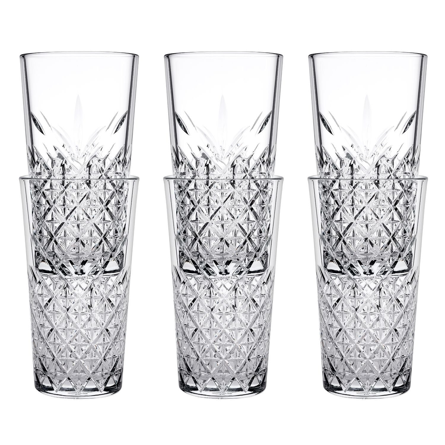 WAS Longdrinkglas Longdrinkgläser, Trinkgläser 6er-Set - Timeless stackable, 470 ml