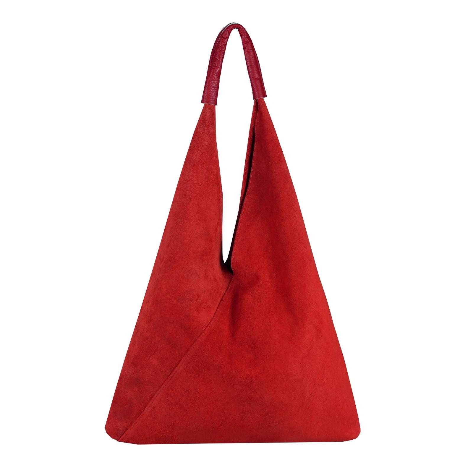 Schultertasche Made in Italy Damen XXL Leder Tasche Shopper