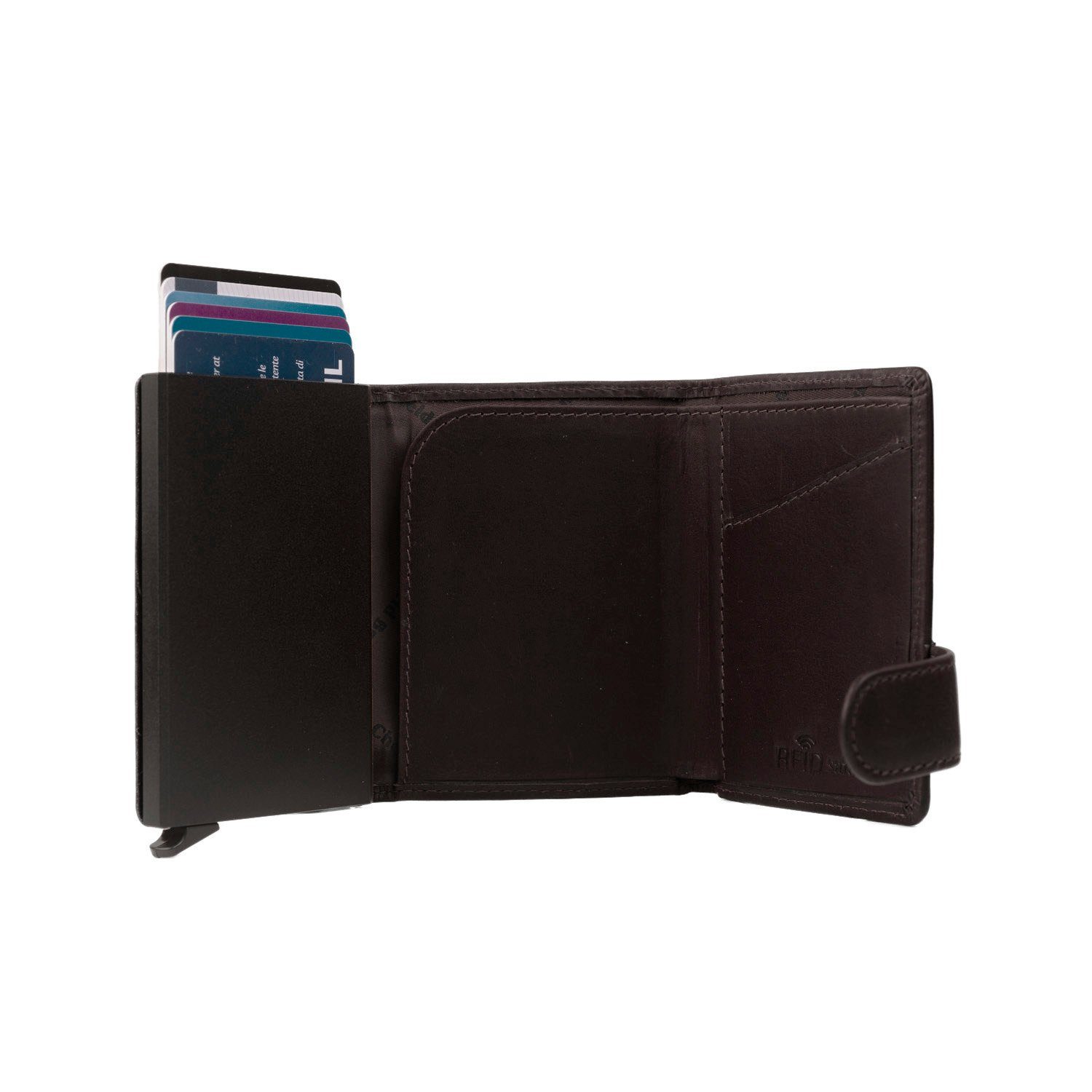 The Chesterfield Brand Geldbörse Wax Pull Up RFID Safe Leder Geldbörse Leicester (1 Stück, 1-tlg., B/H/T)ca. 7/10/2 cm), Wax Pull Up