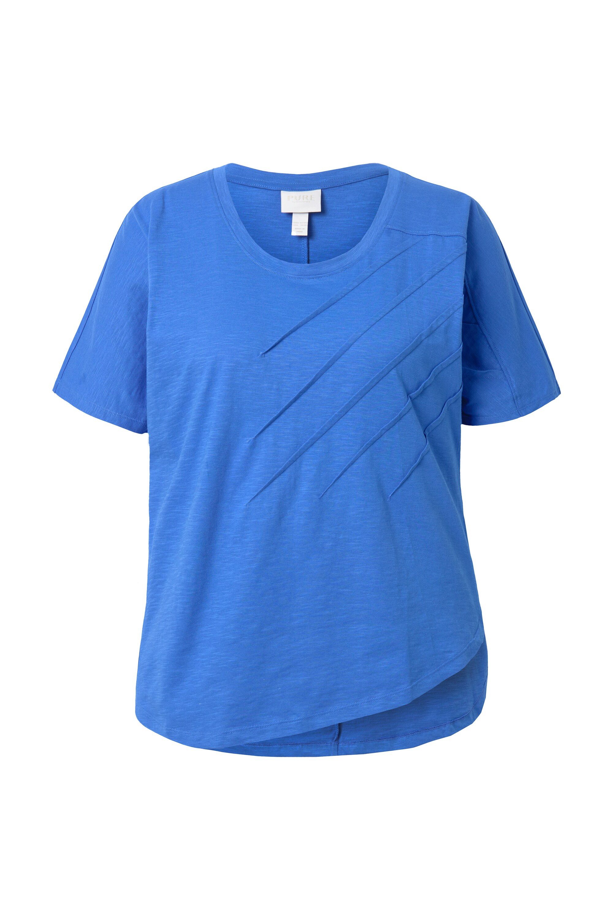 Ulla Popken T-Shirt T-Shirt Biesen Rundhals Halbarm Biobaumwolle günstig online kaufen